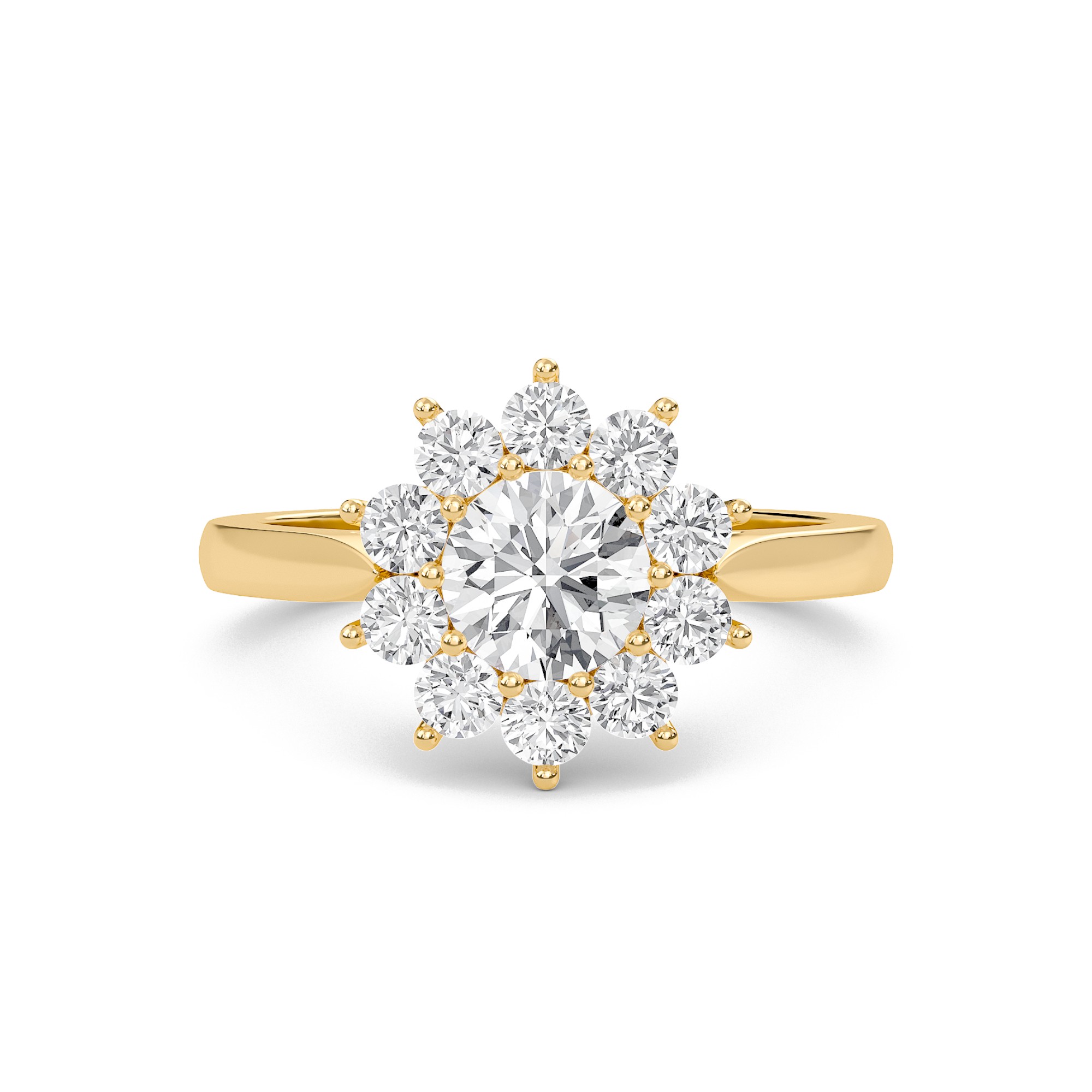 Star Halo Engagement Ring