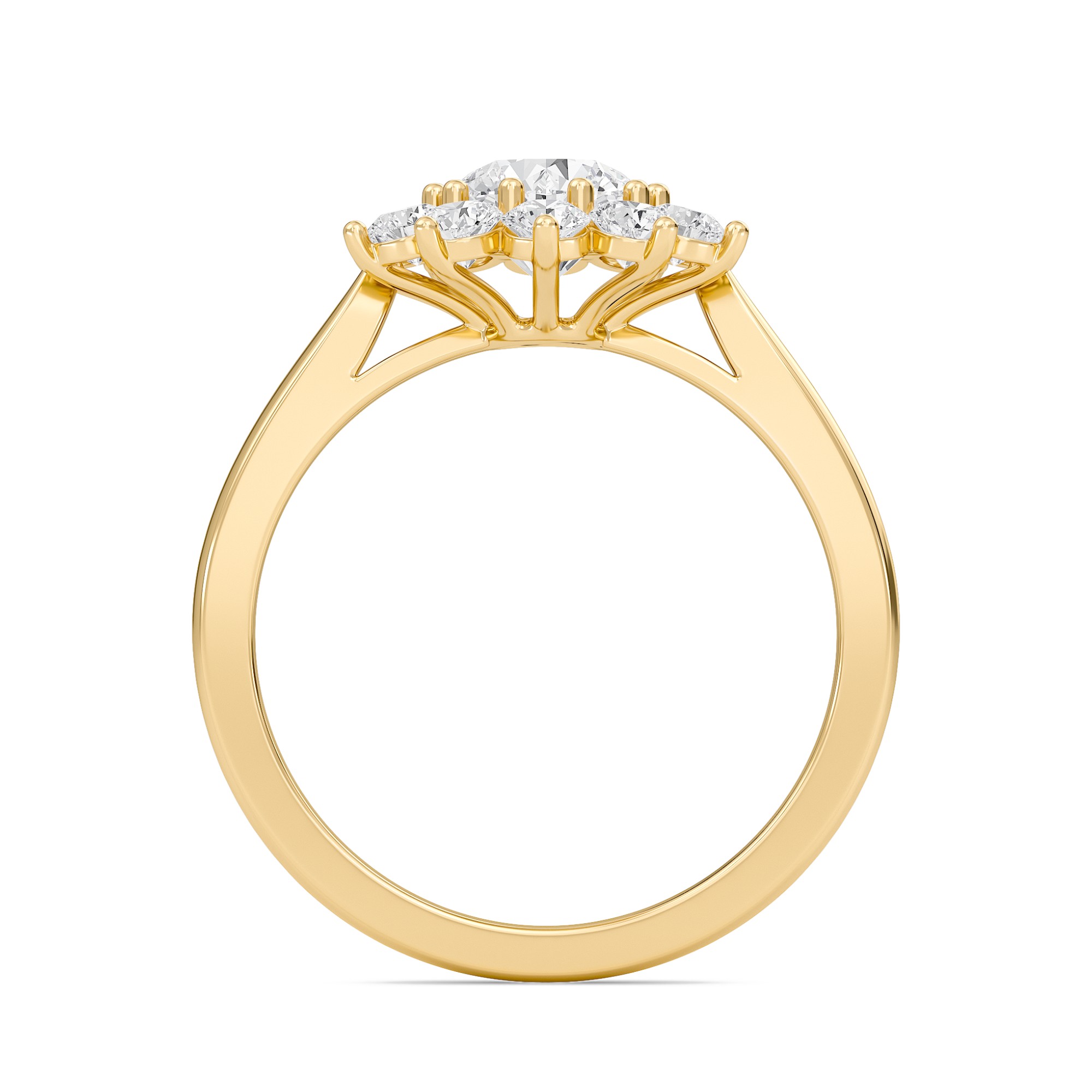 Star Halo Engagement Ring