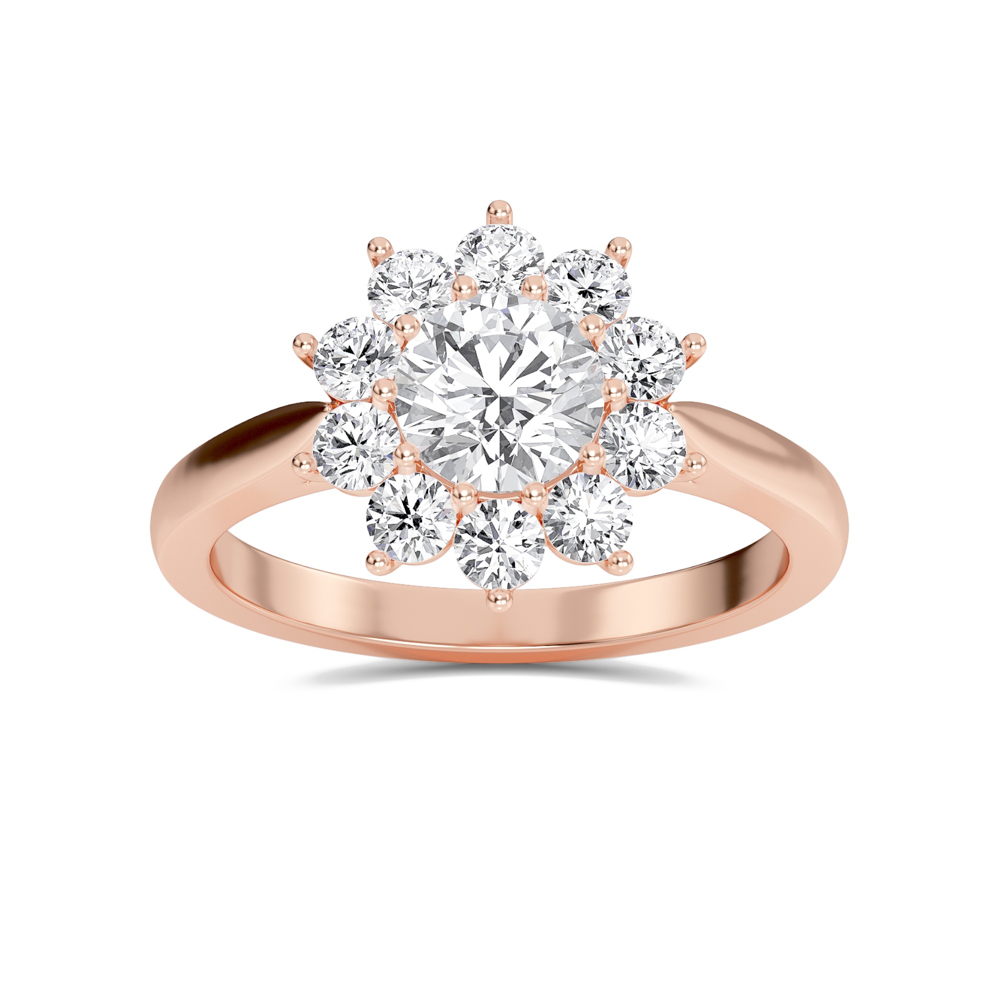 Star Halo Engagement Ring