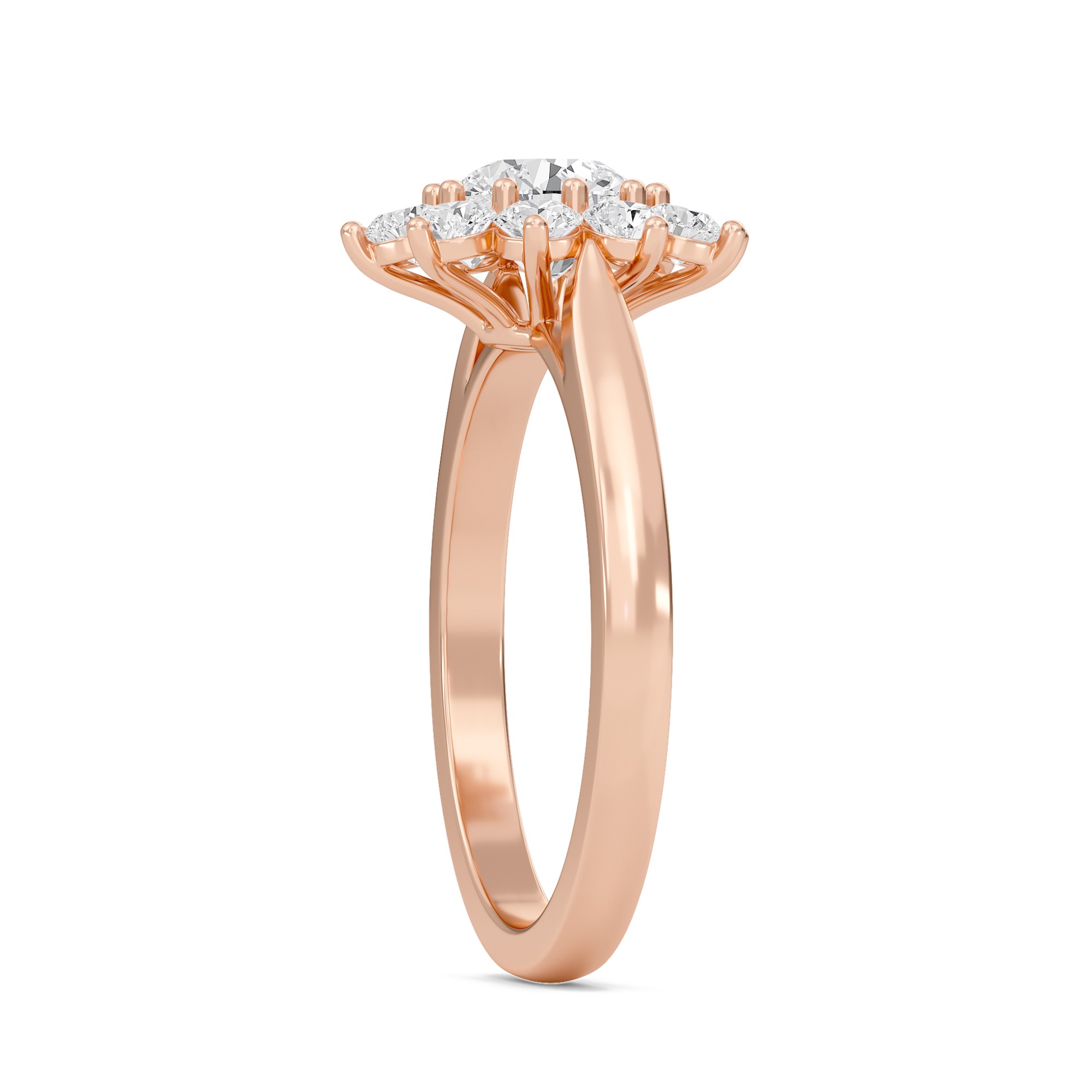 Star Halo Engagement Ring