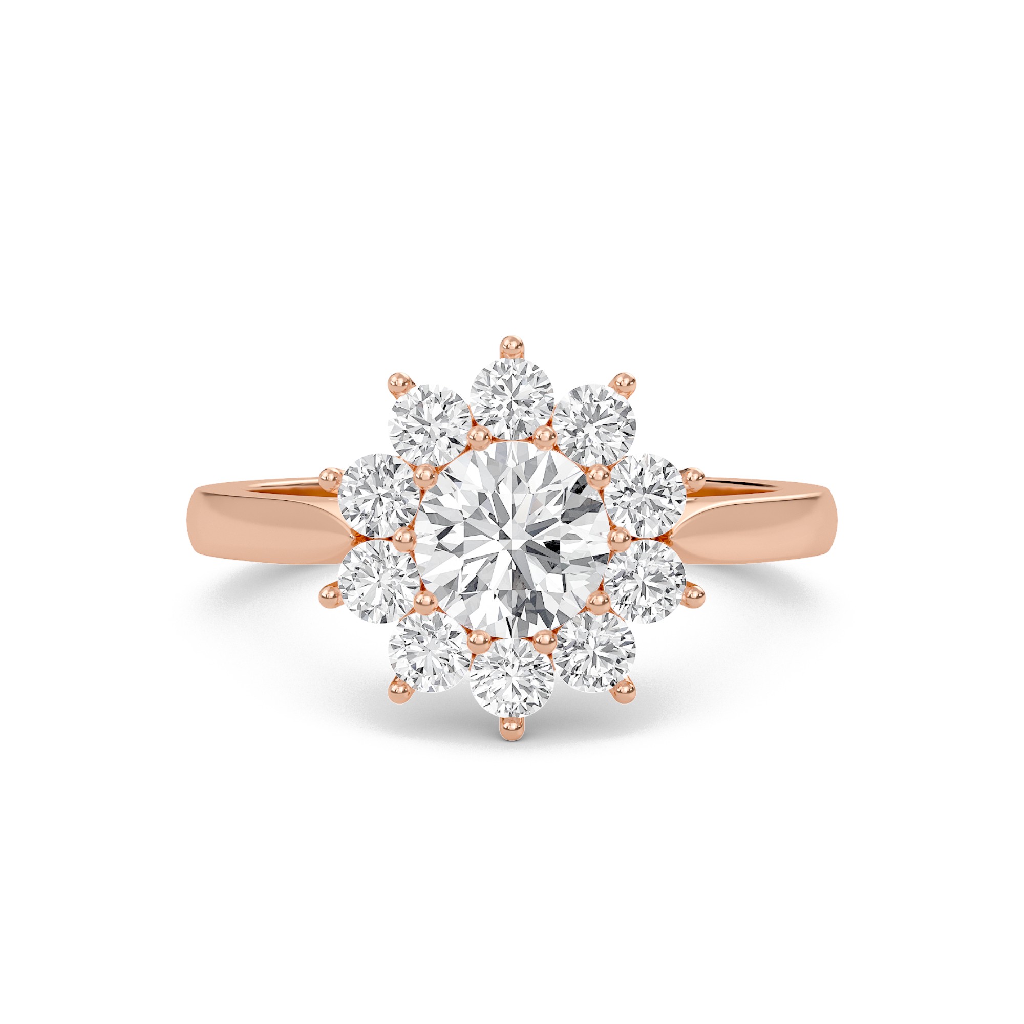Star Halo Engagement Ring