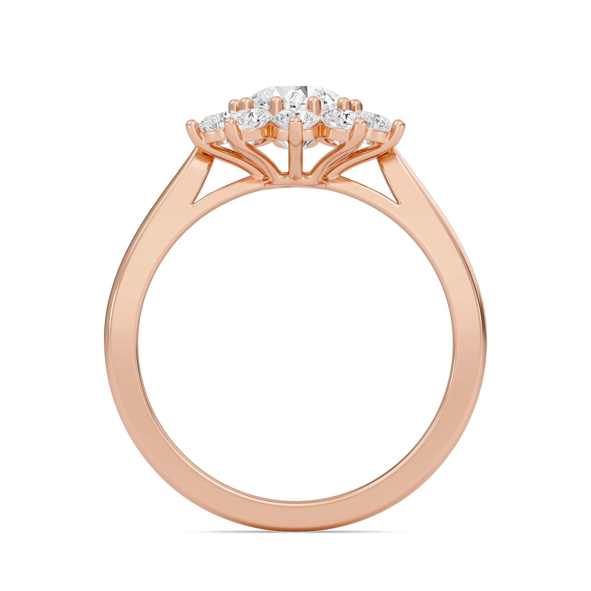 Star Halo Engagement Ring