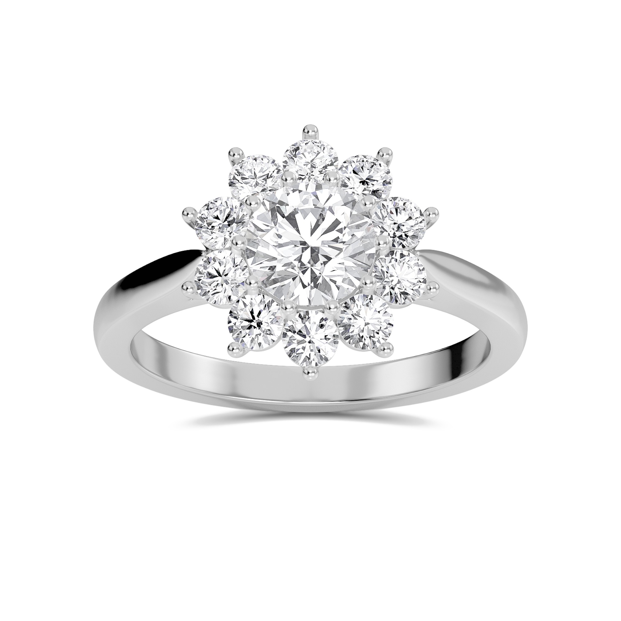 Star Halo Engagement Ring