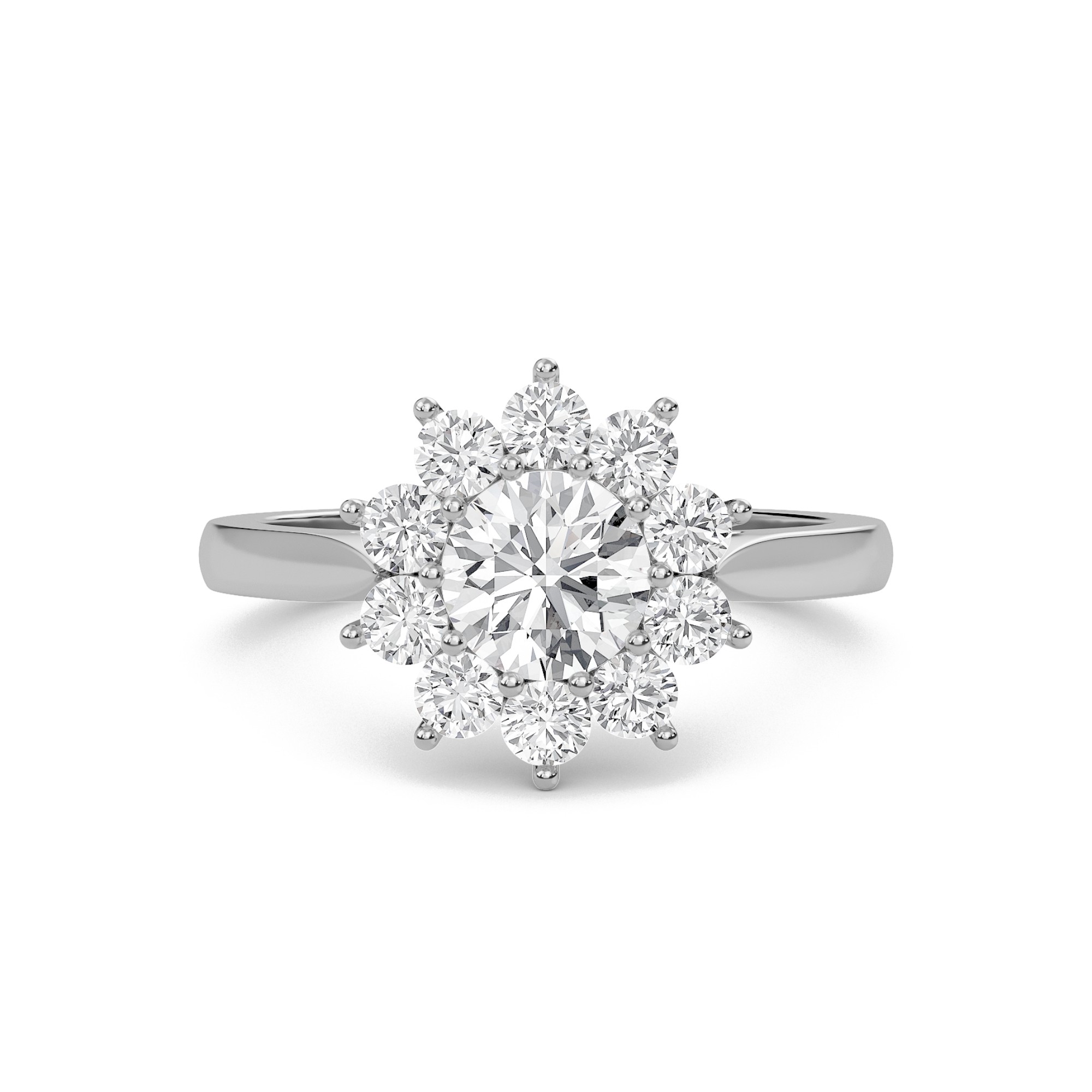 Star Halo Engagement Ring