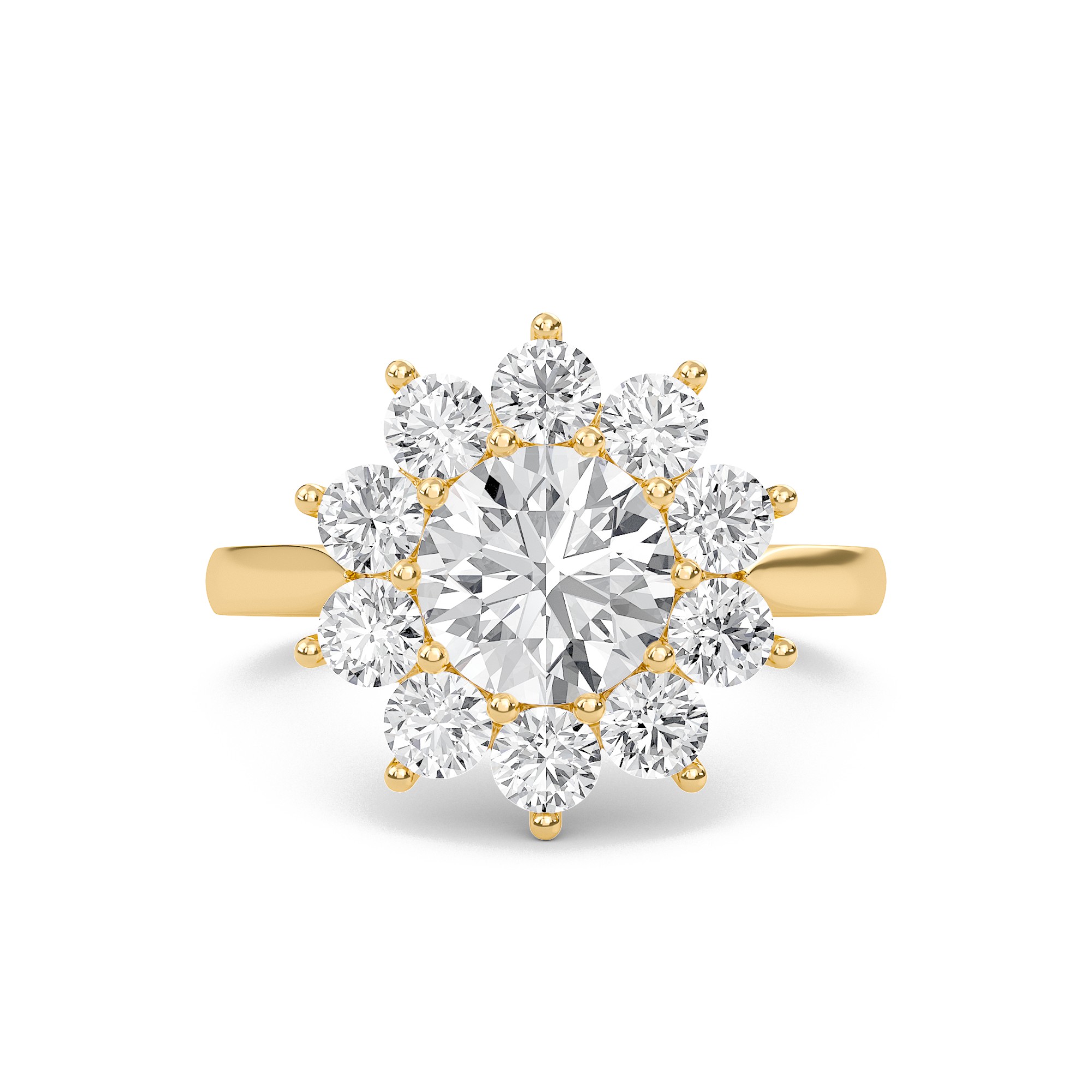 Star Halo Engagement Ring