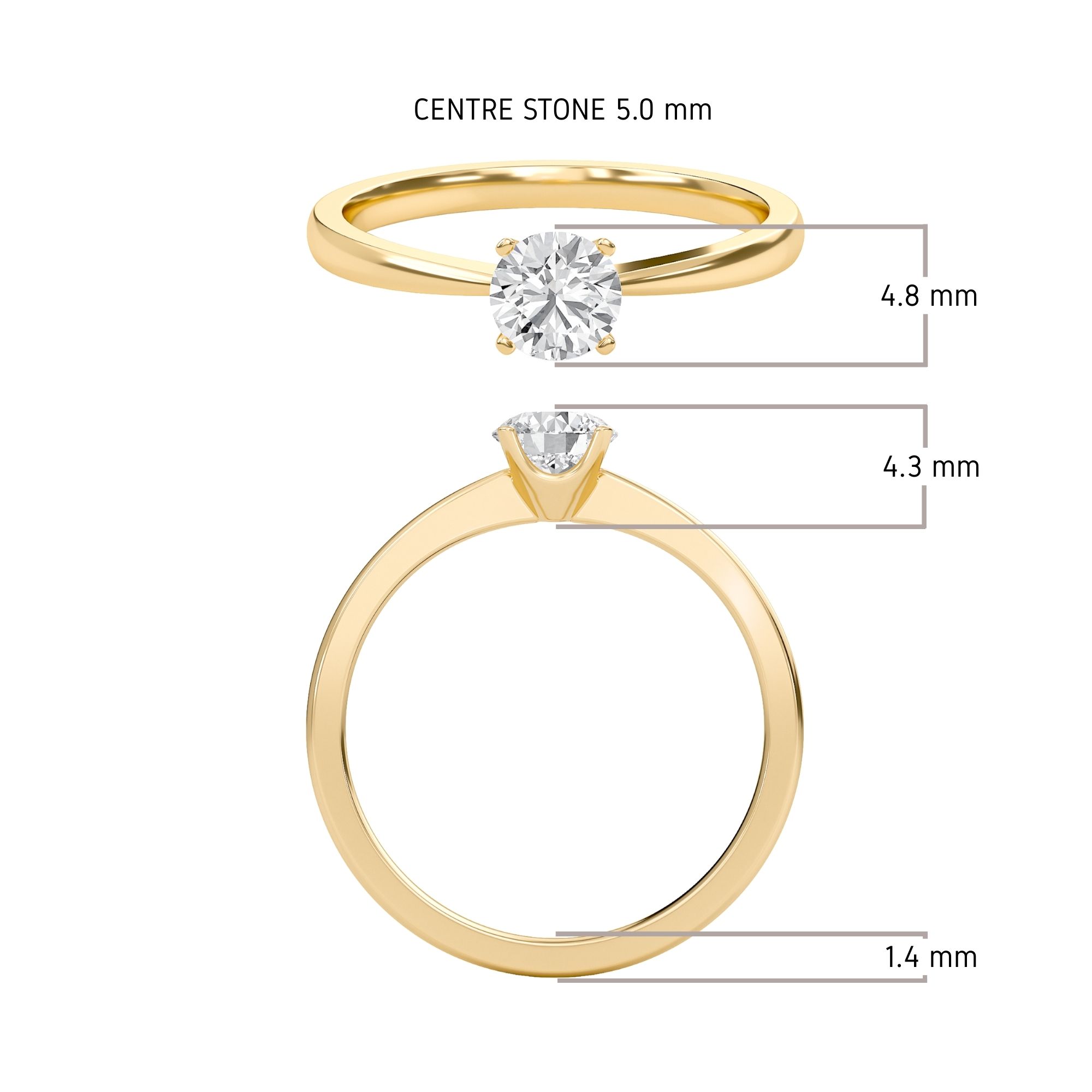 Classic Solitaire 4 Prong Ring