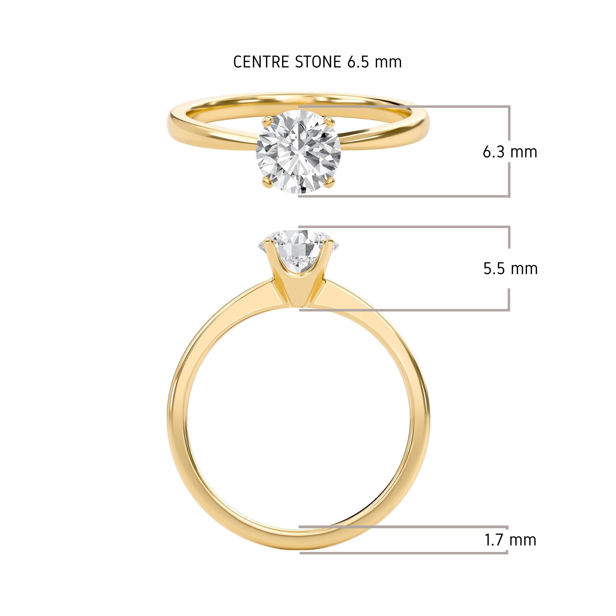  Tapered Shank Four Prong  Ring