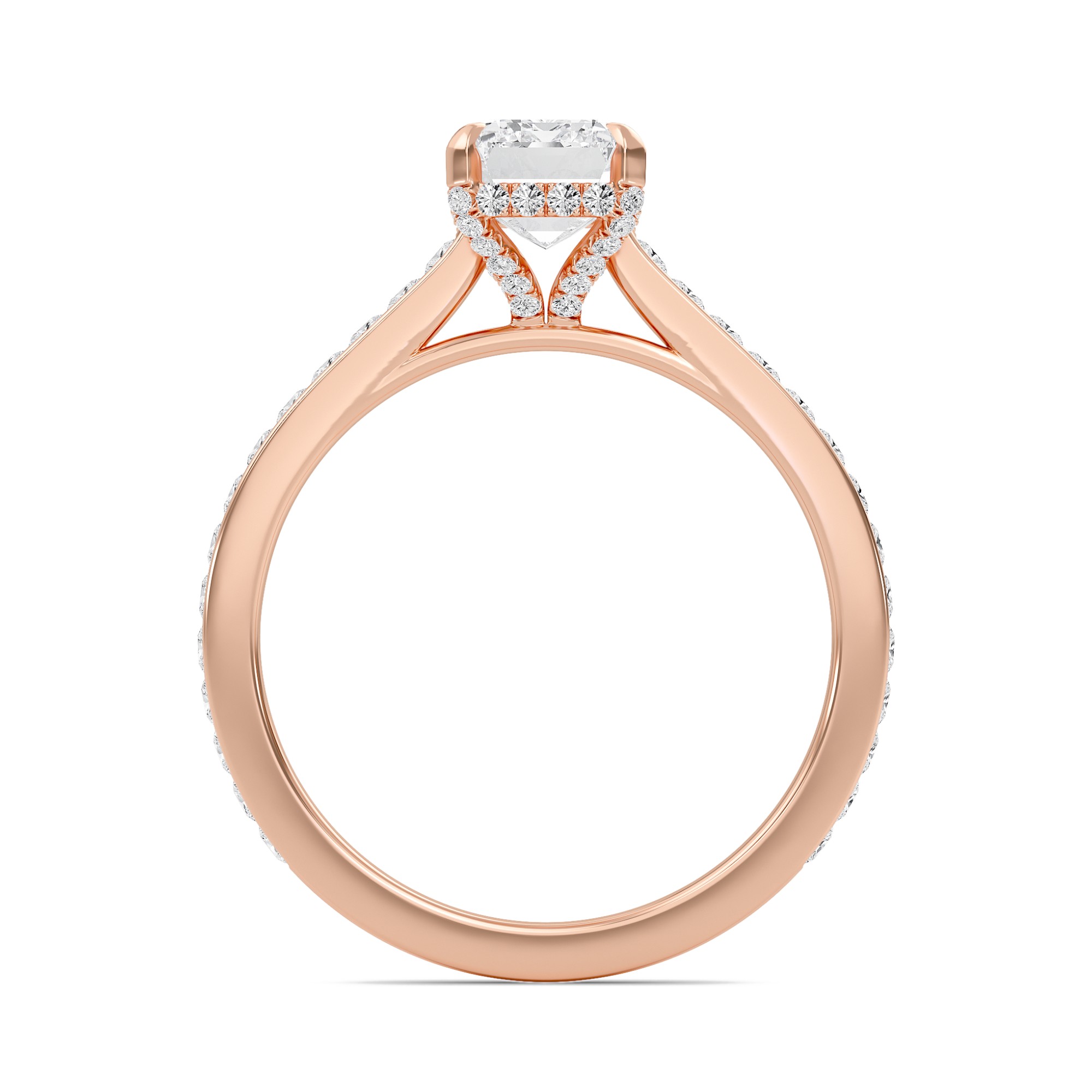 Emerald Channel Set Princess Engagement Ring