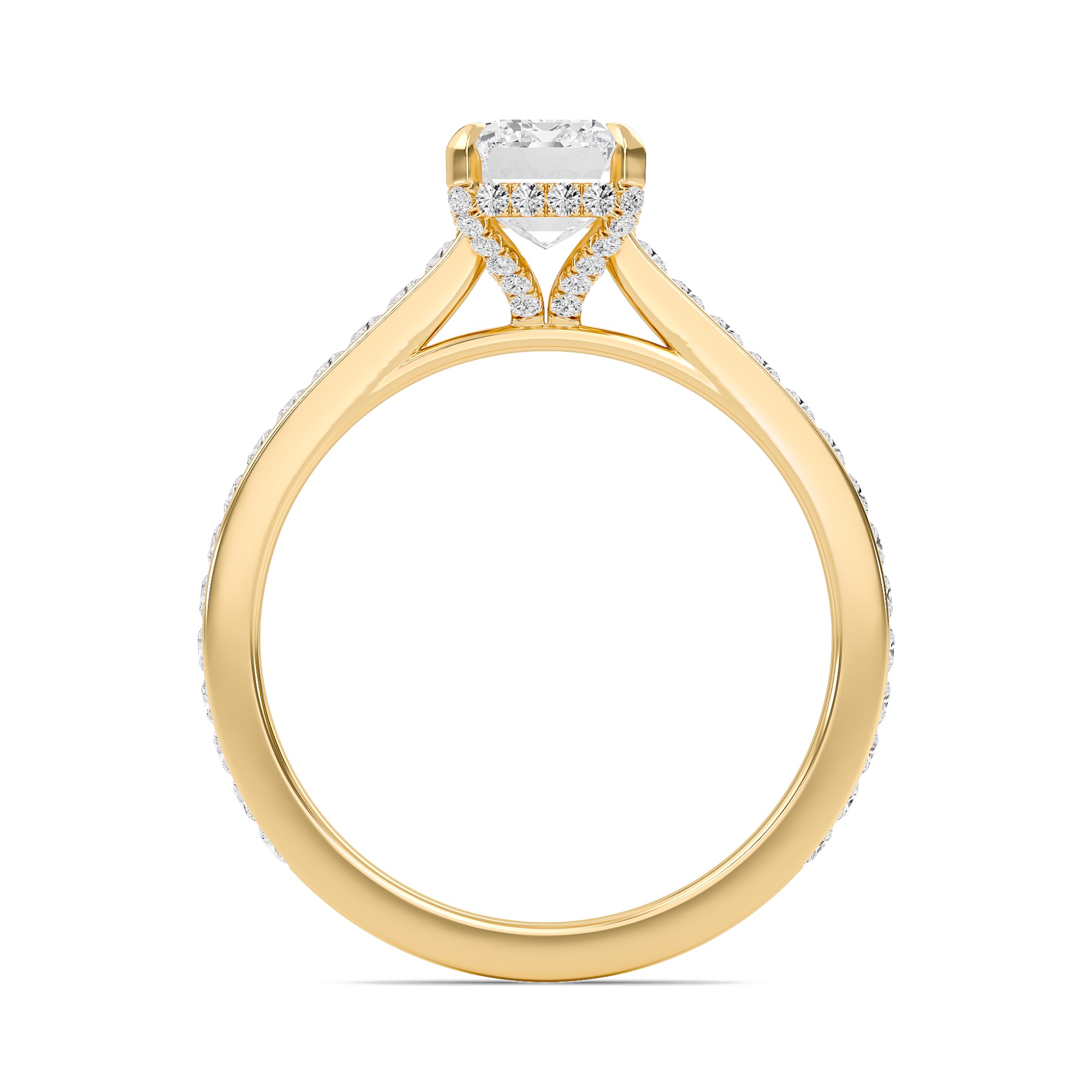 Emerald Channel Set Princess Engagement Ring