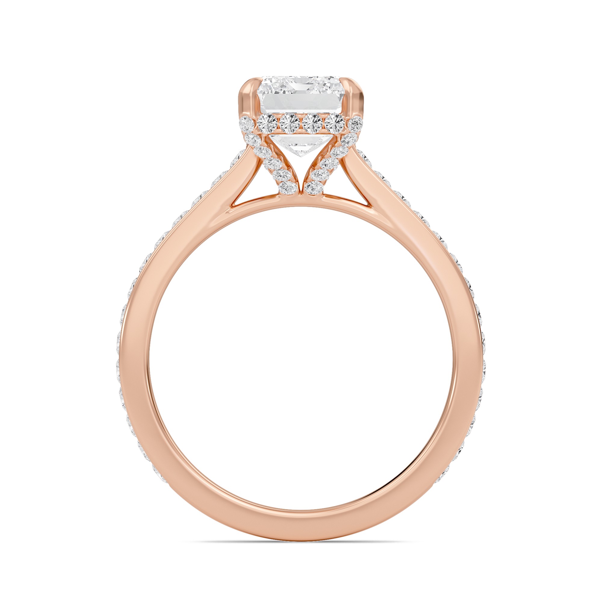 Emerald Channel Set Princess Engagement Ring