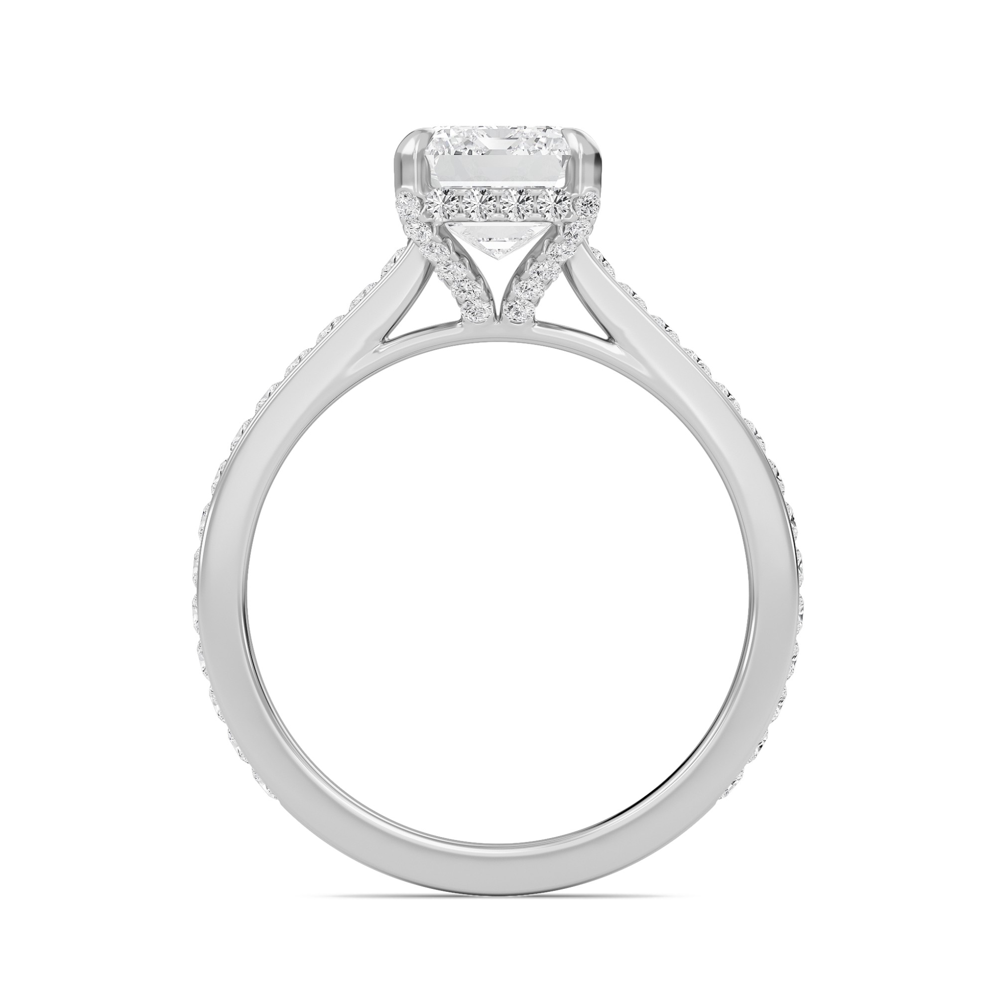 Emerald Channel Set Princess Engagement Ring