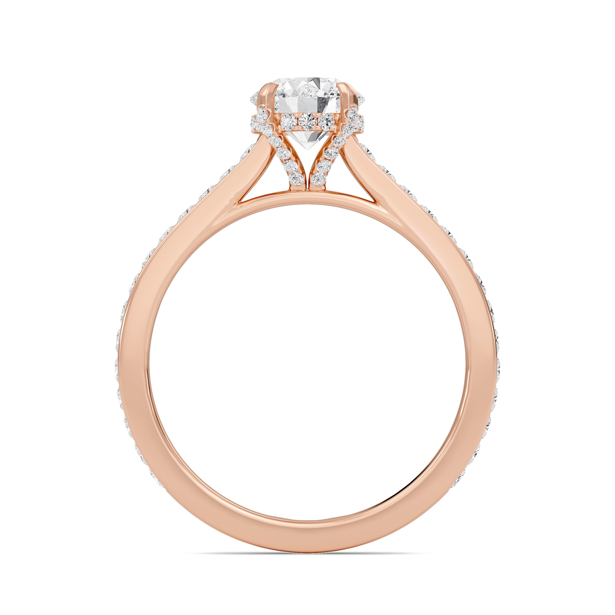 Round Channel Set Princess Engagement Ring
