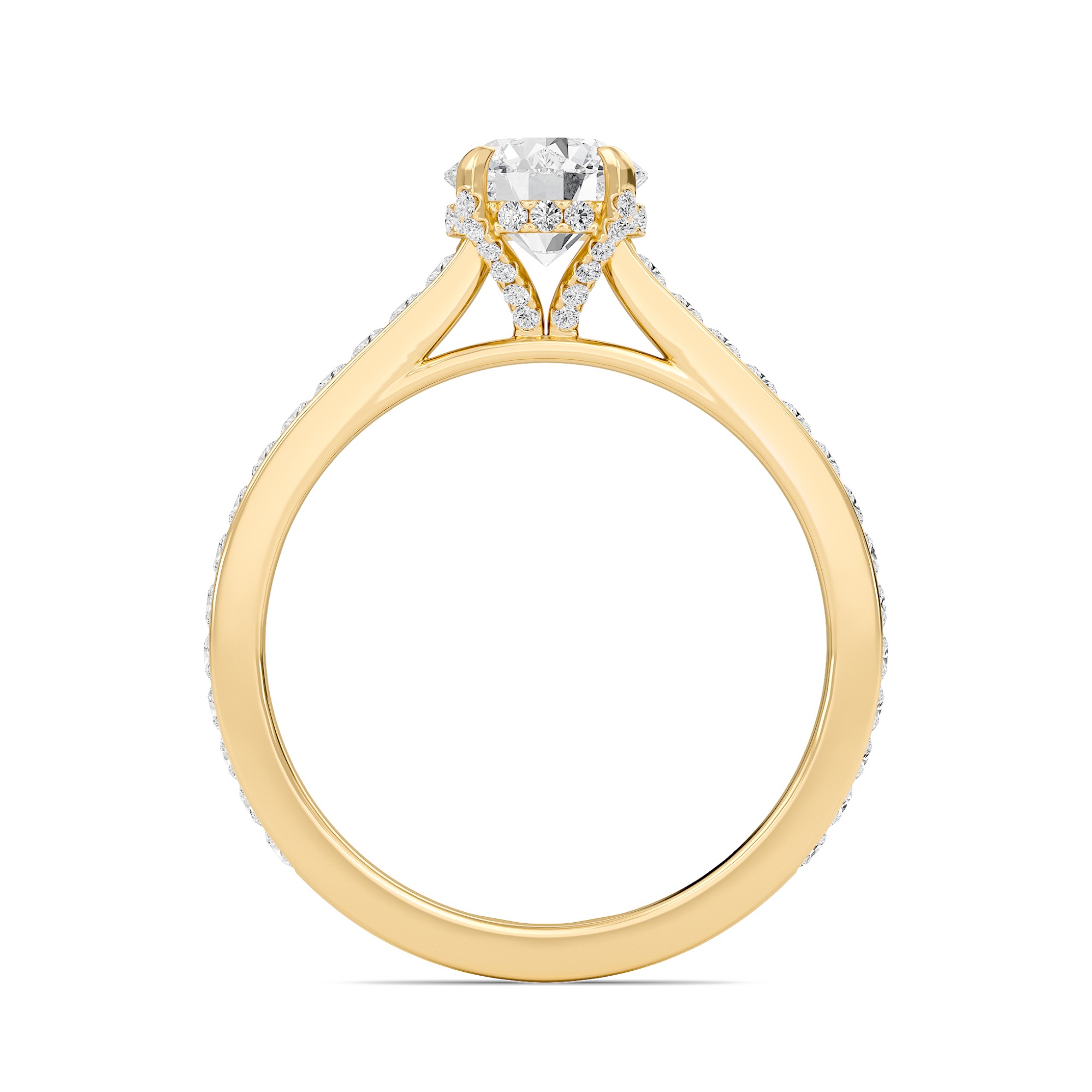 Round Channel Set Princess Engagement Ring