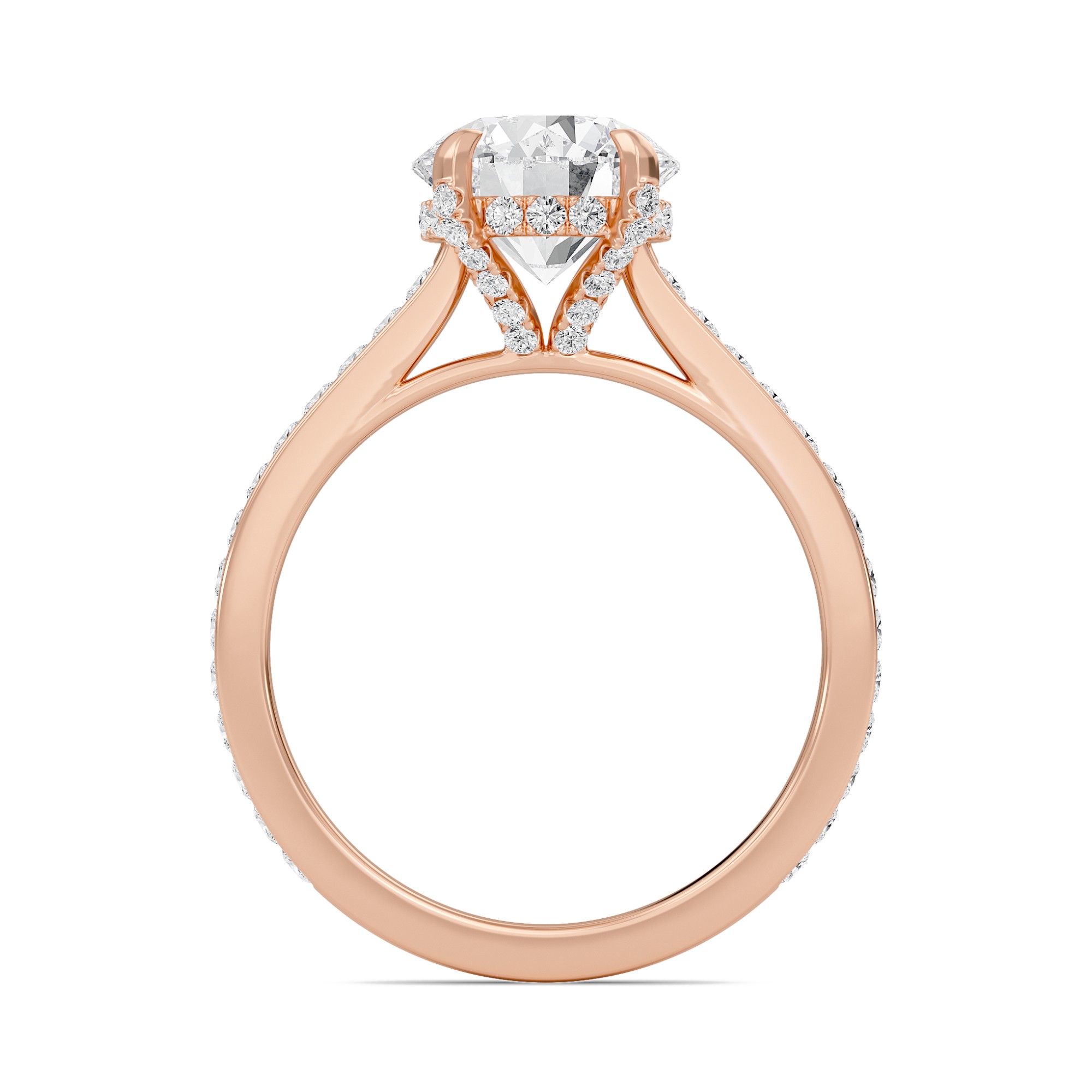 Round Channel Set Princess Engagement Ring