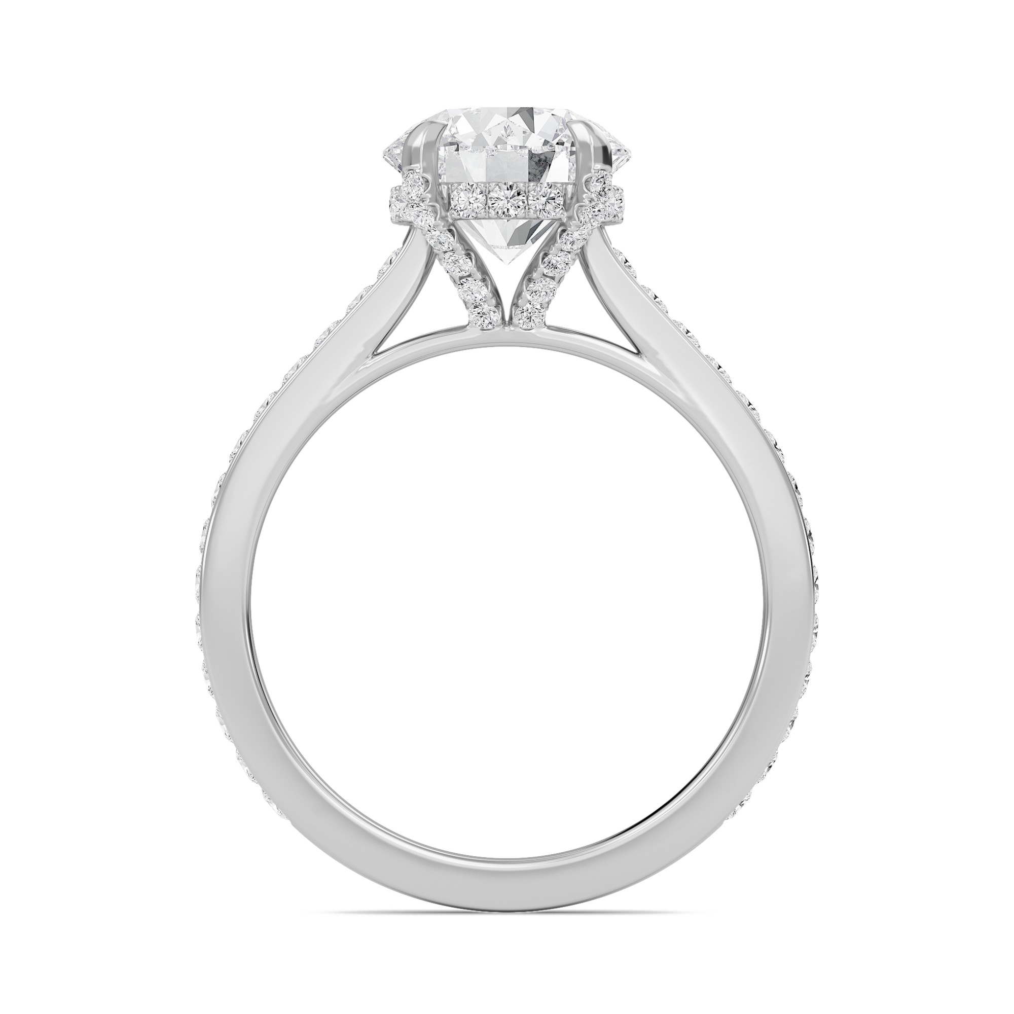 Round Channel Set Princess Engagement Ring