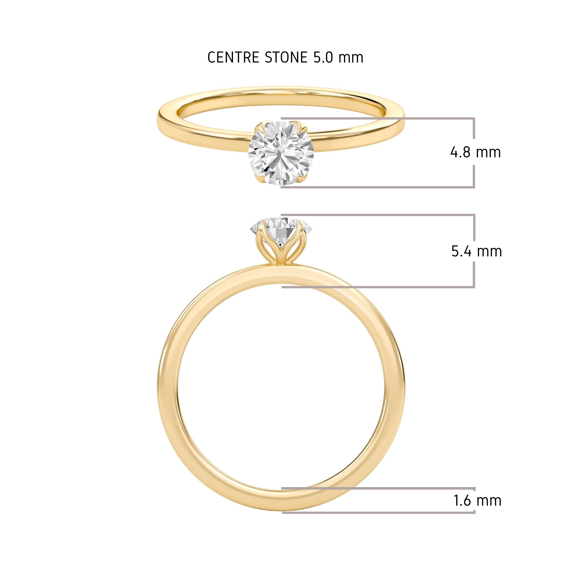 Round Petal Four Prong Engagement Ring