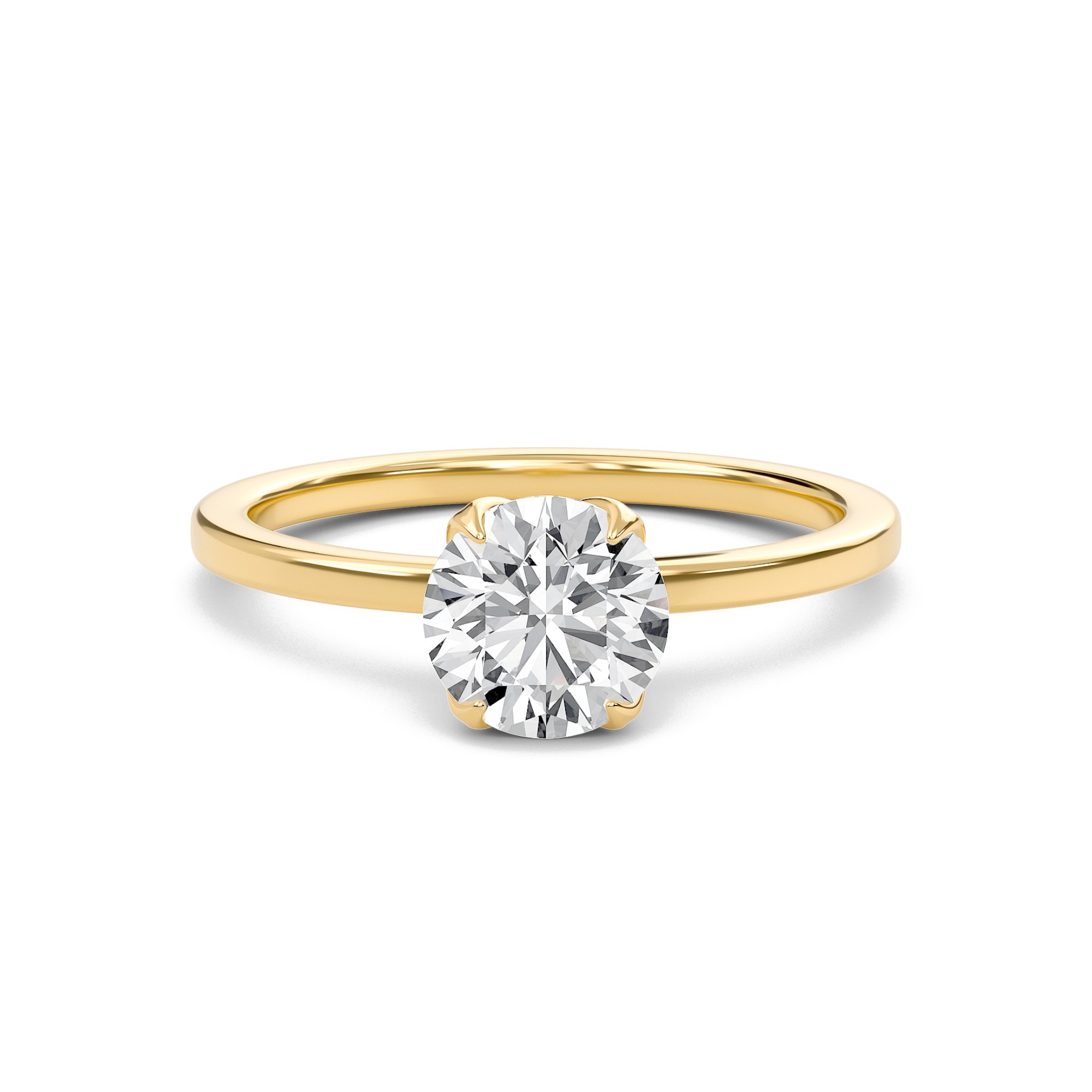 Round Petal Four Prong Engagement Ring