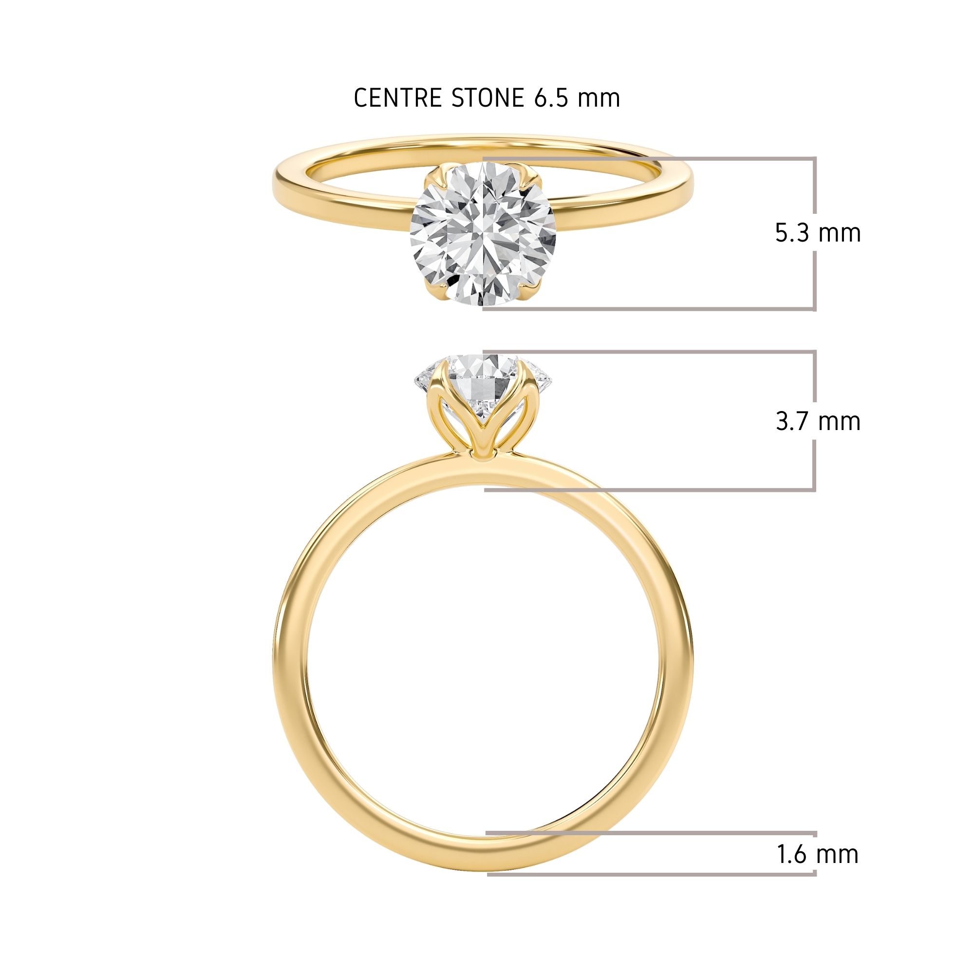 Round Petal Four Prong Engagement Ring