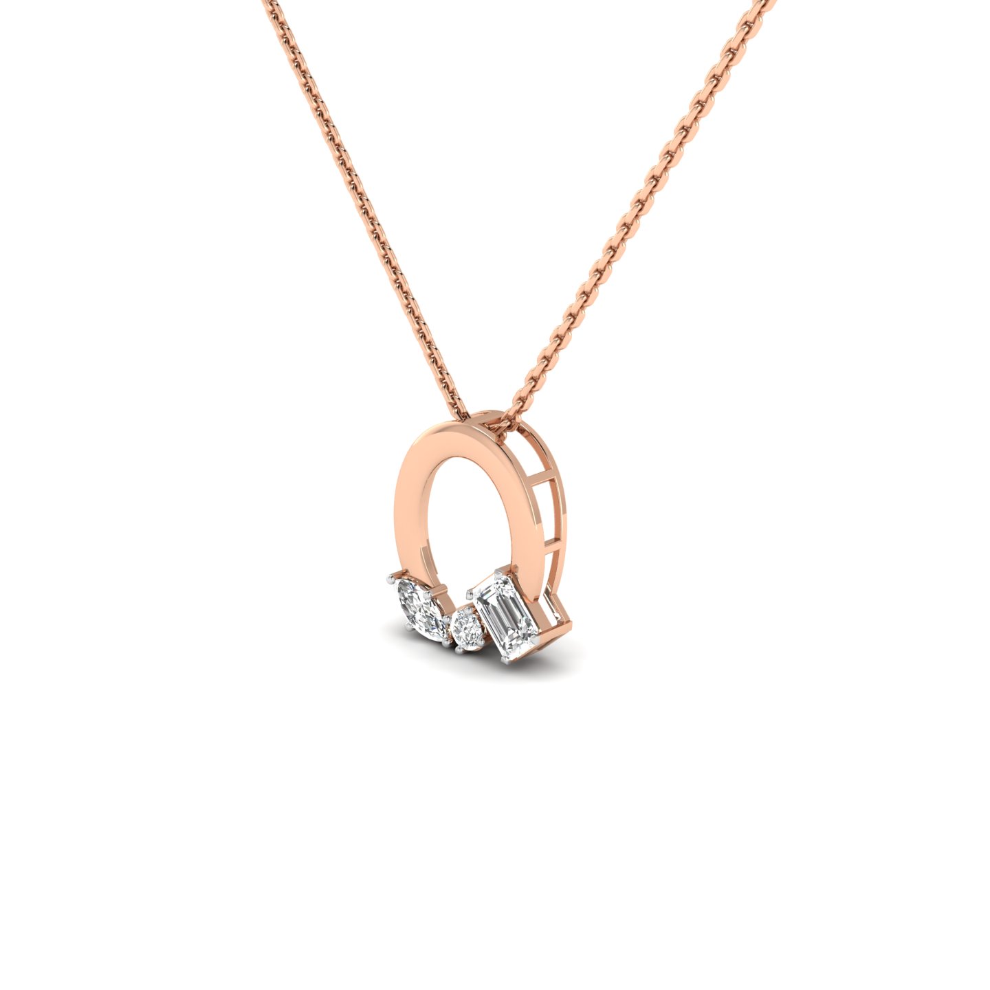 "O" Alphabet Diamond Pendant