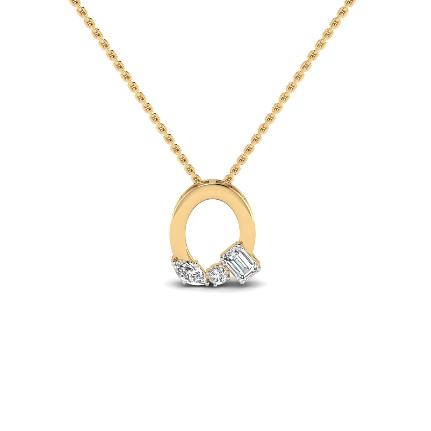 "O" Alphabet Diamond Pendant
