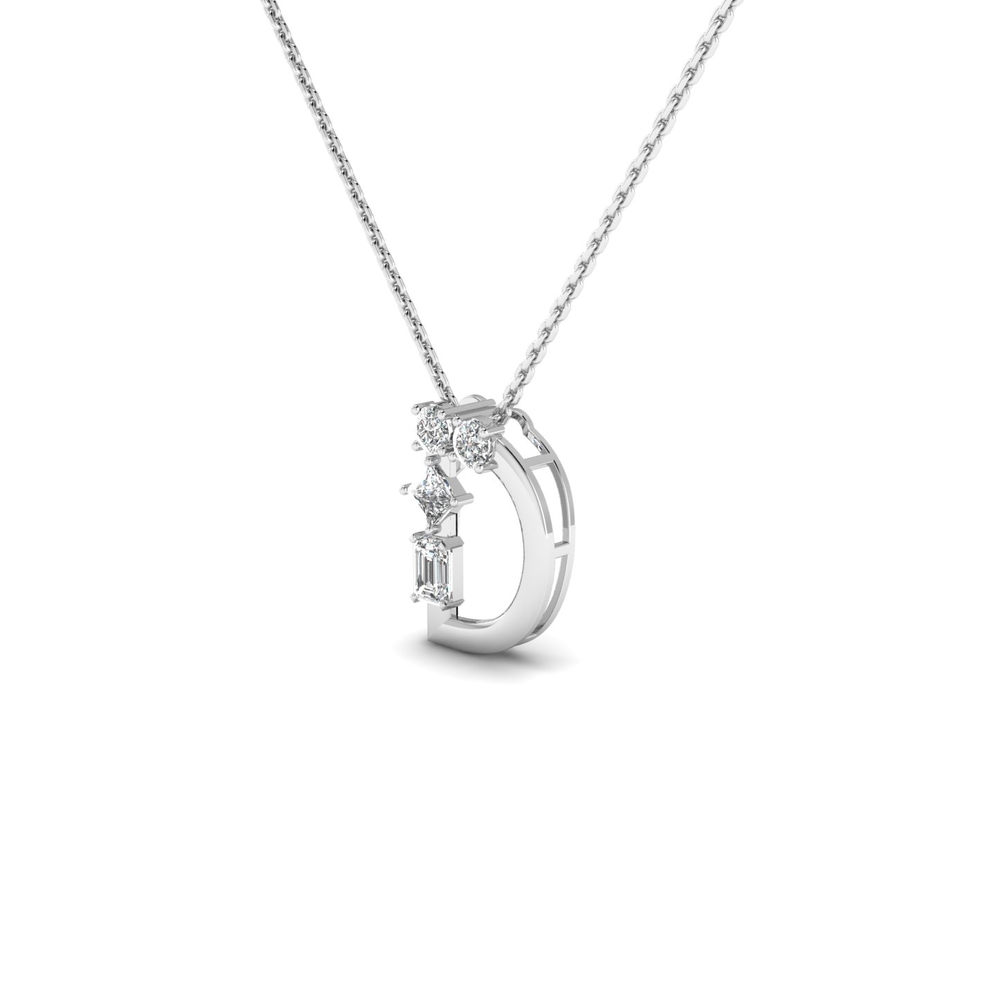 "D" Alphabet Diamond Pendant