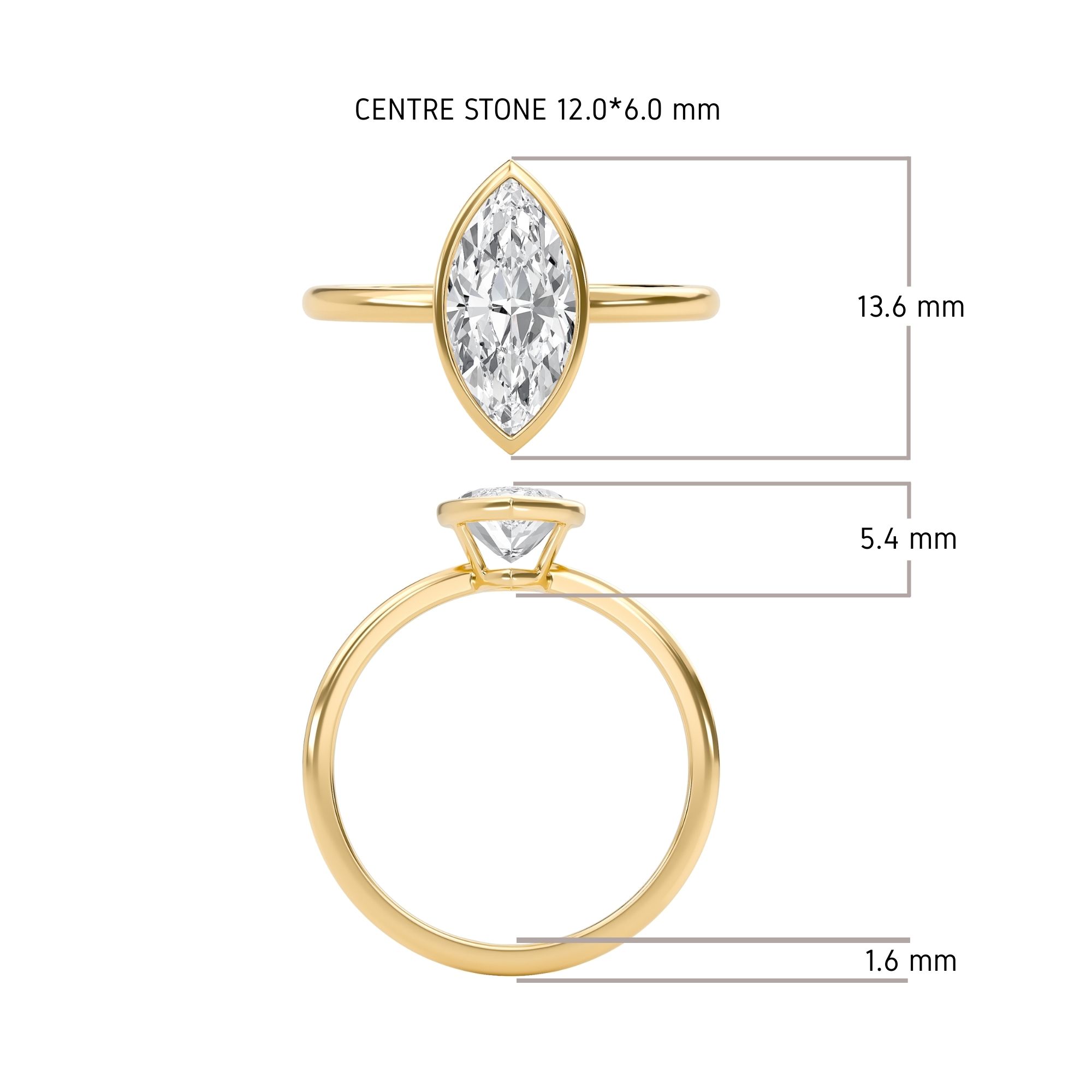 Elegant Bezel Set Engagement Ring