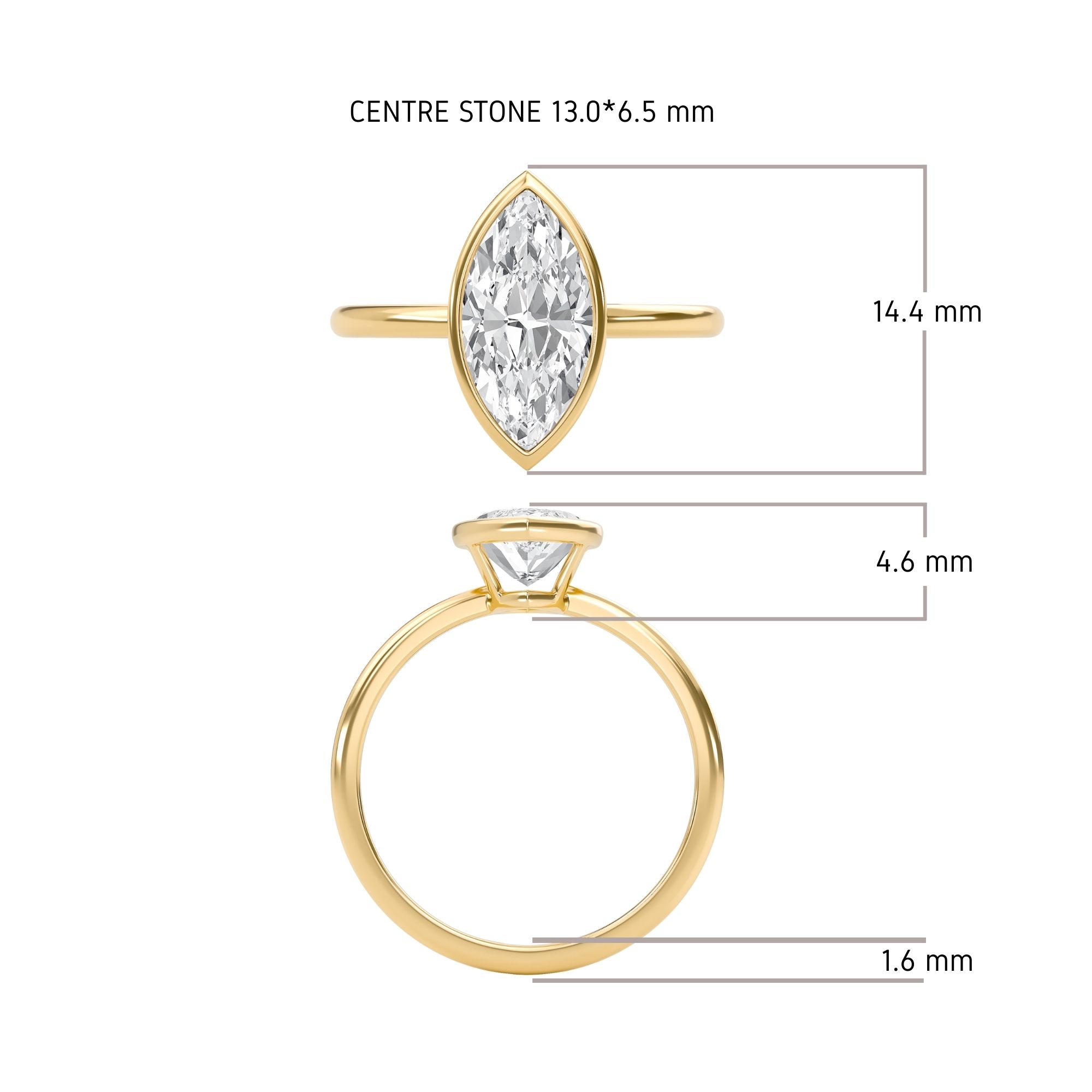 Elegant Bezel Set Engagement Ring