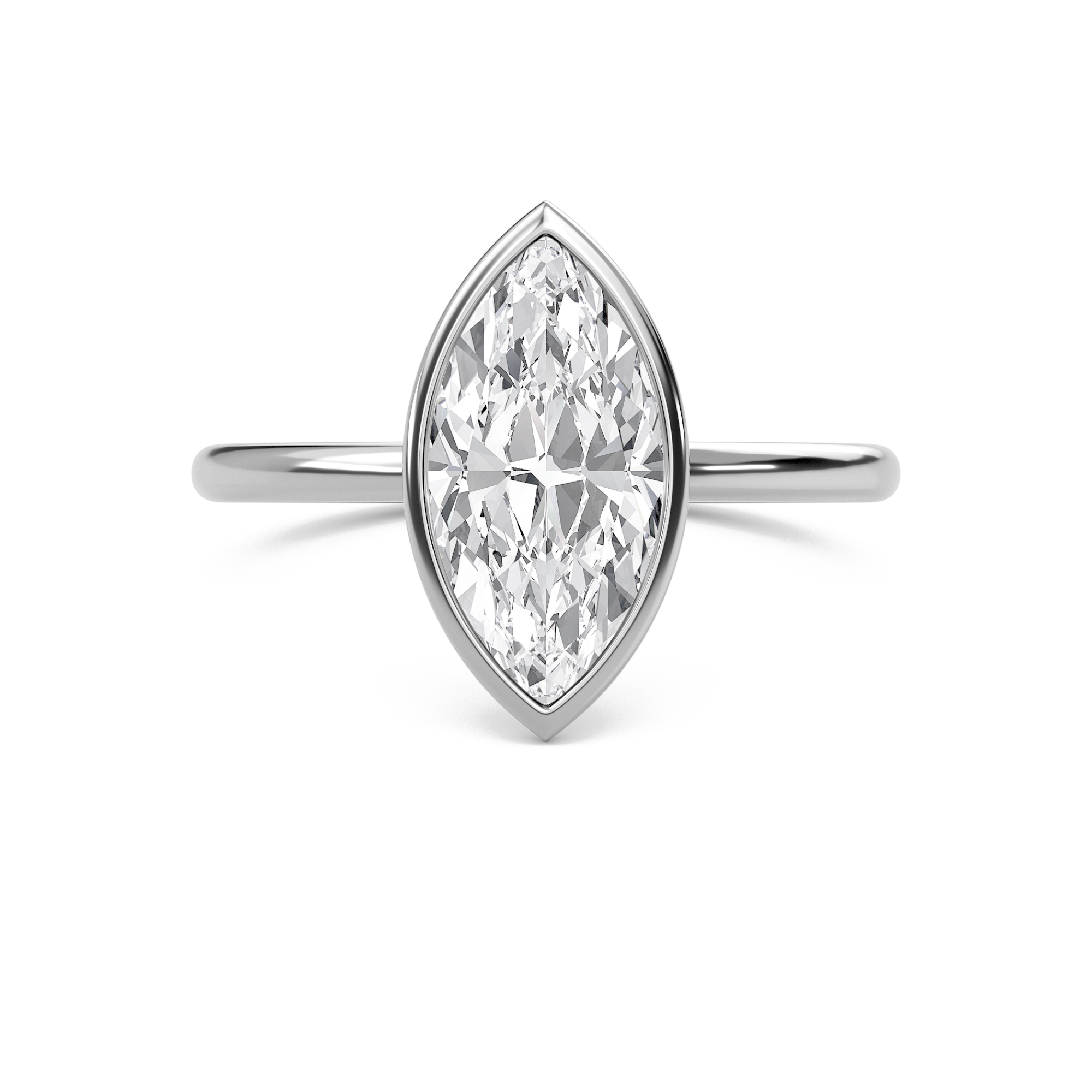 Elegant Bezel Set Engagement Ring