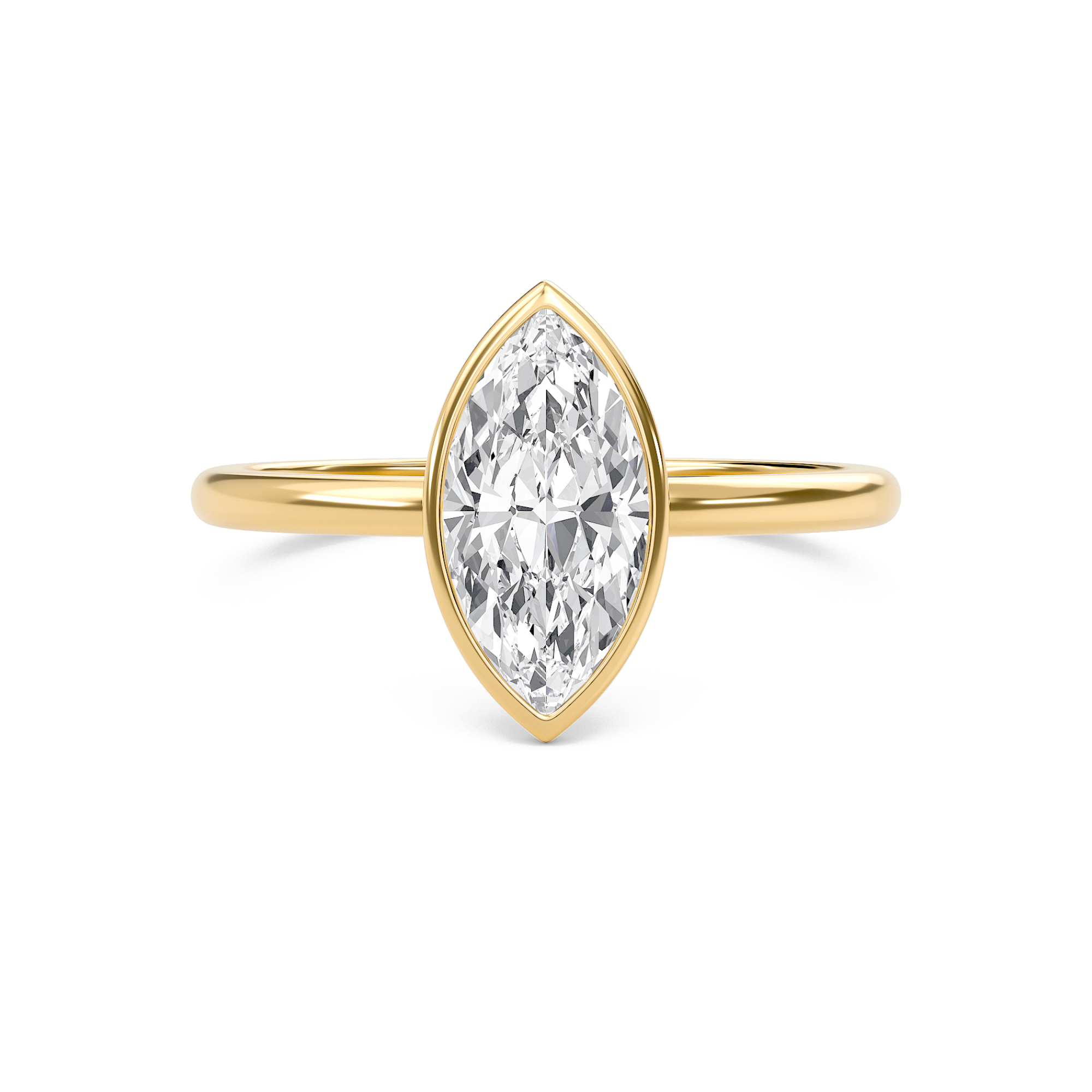 Elegant Bezel Set Engagement Ring