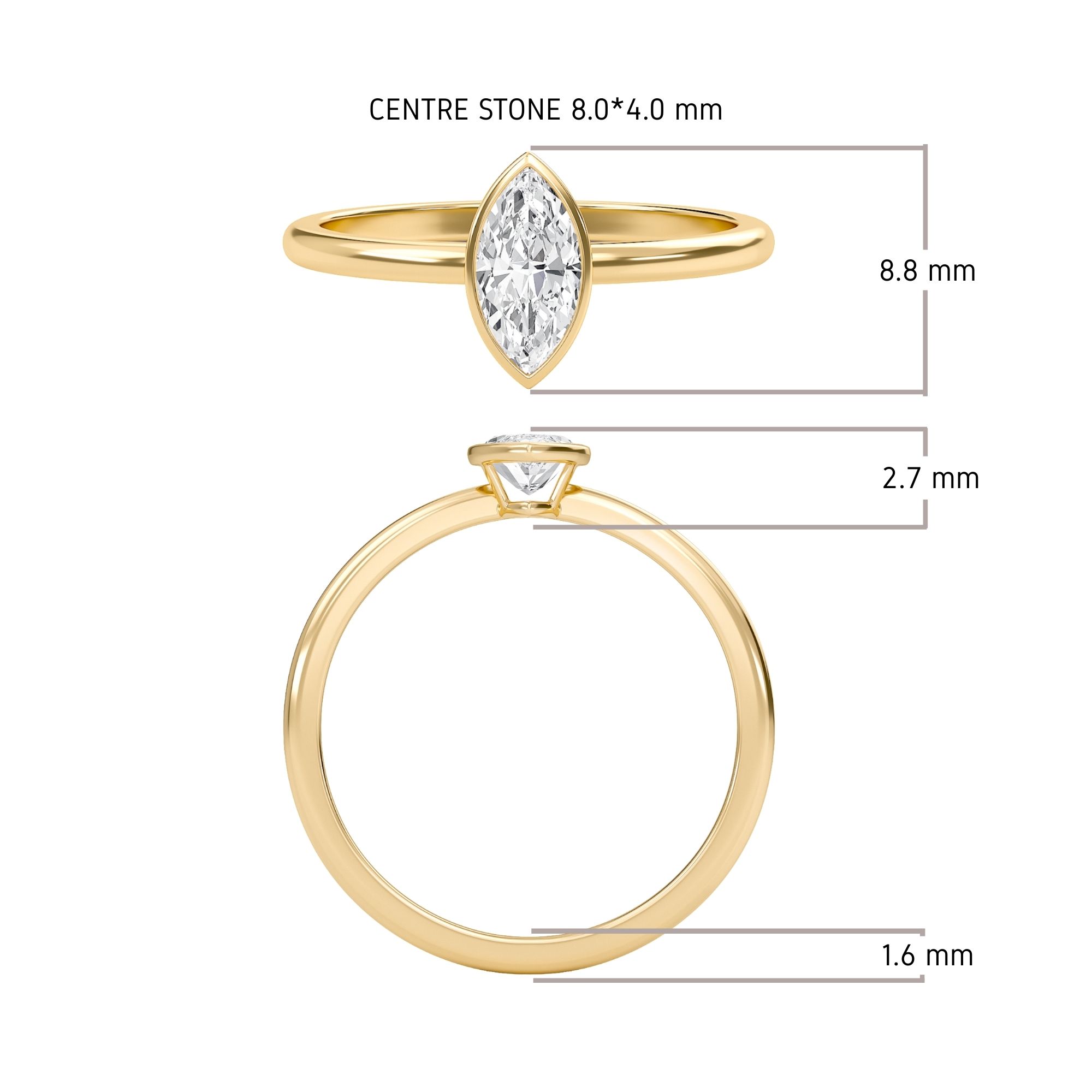 Elegant Bezel Set Engagement Ring