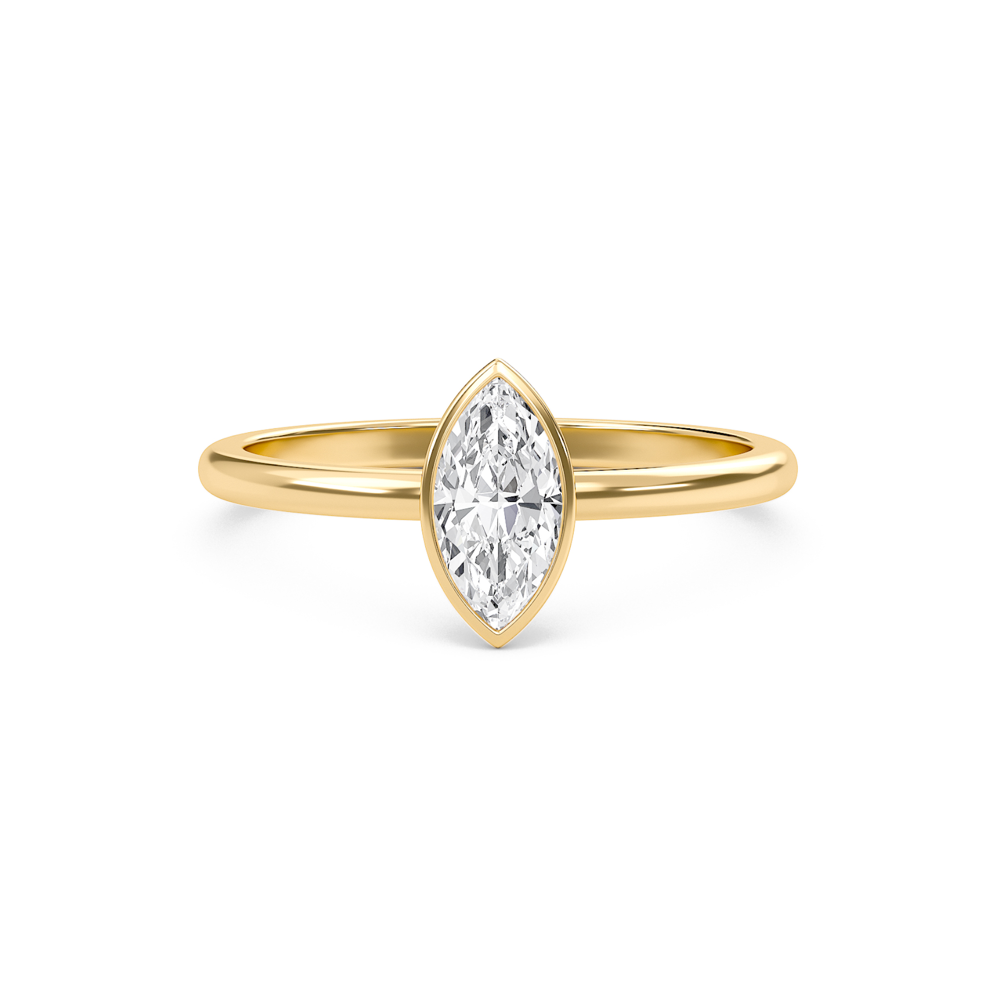 Elegant Bezel Set Engagement Ring