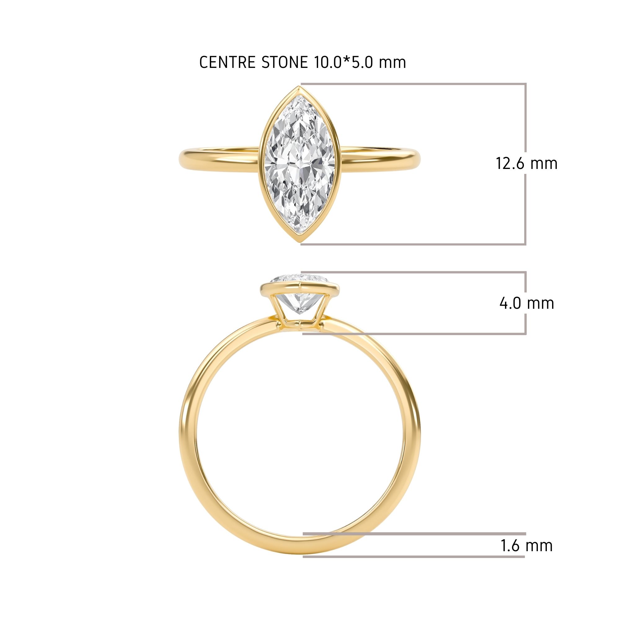 Elegant Bezel Set Engagement Ring