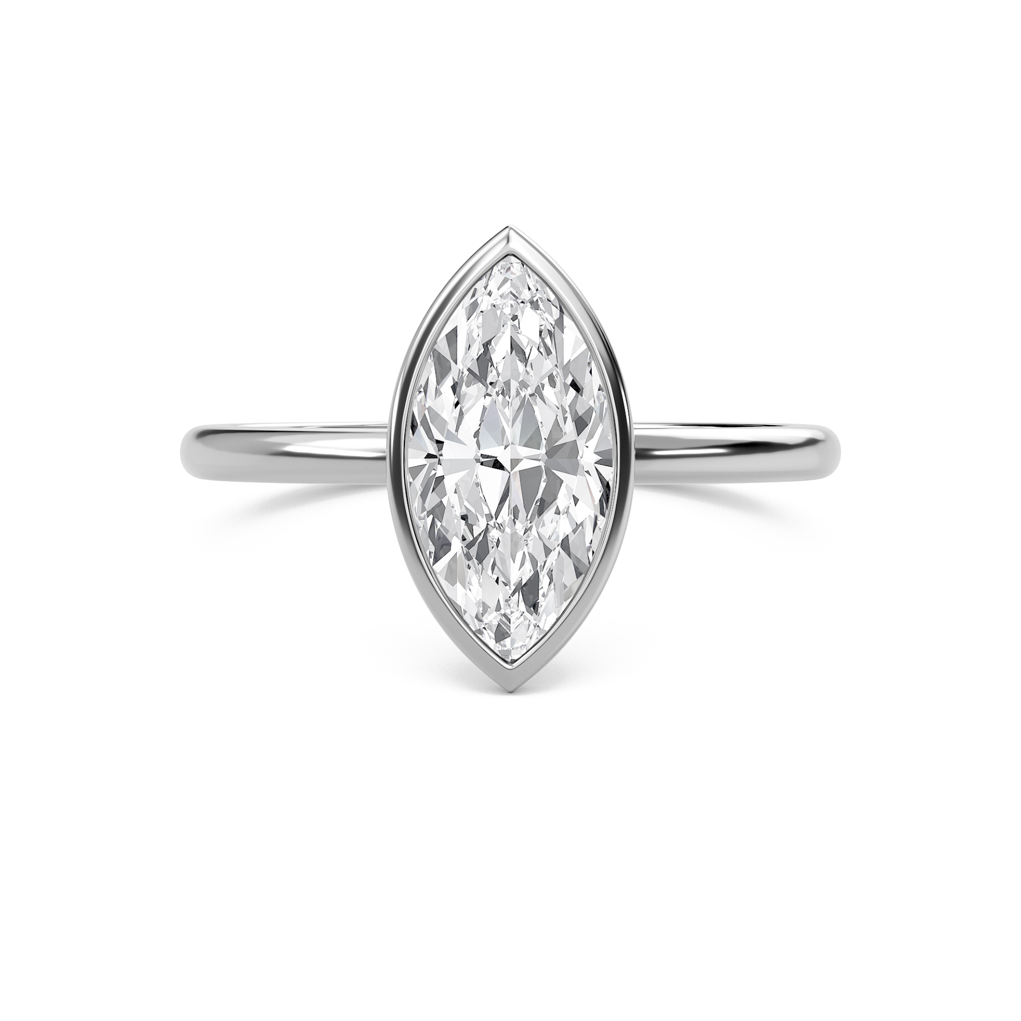 Elegant Bezel Set Engagement Ring