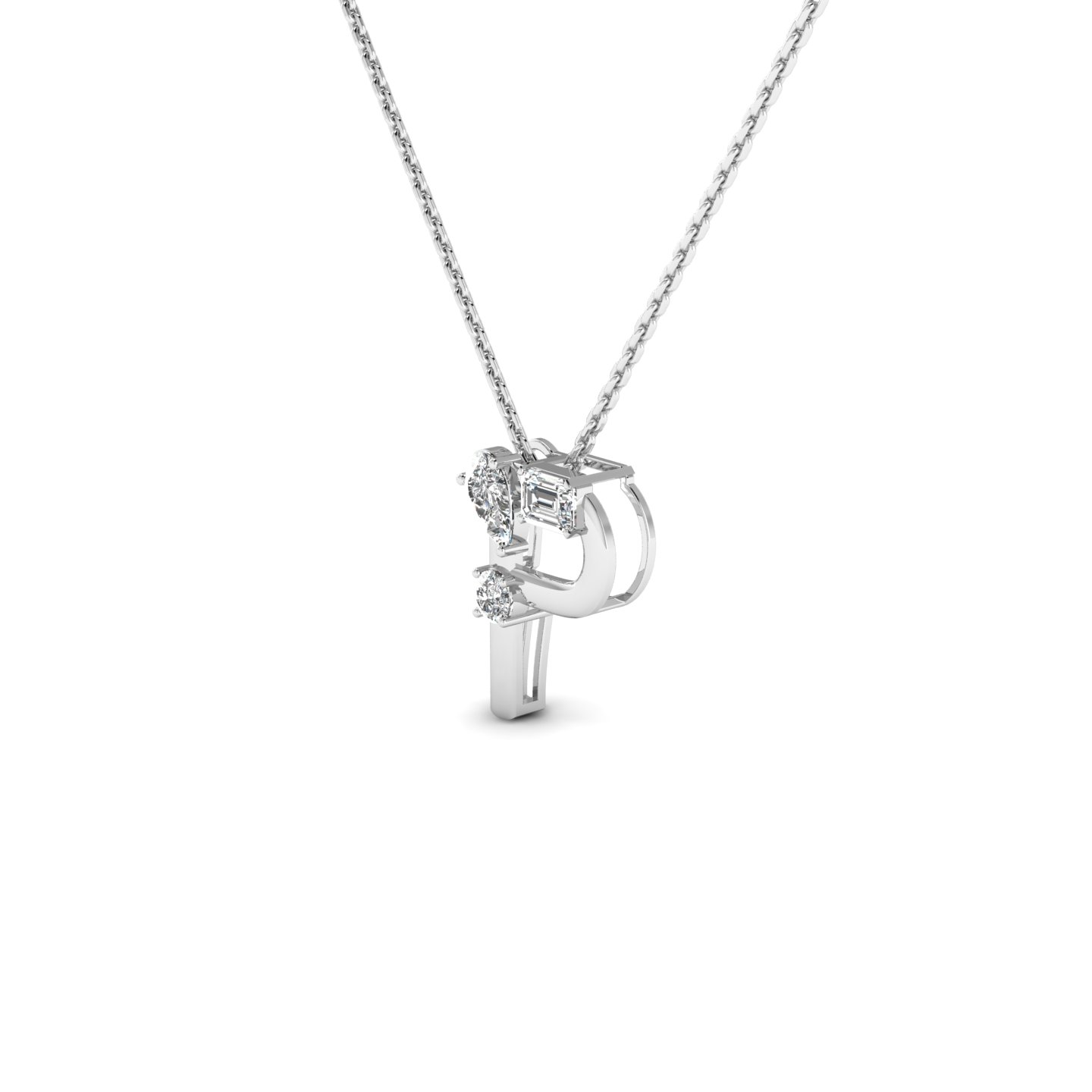 "P" Alphabet Diamond Pendant