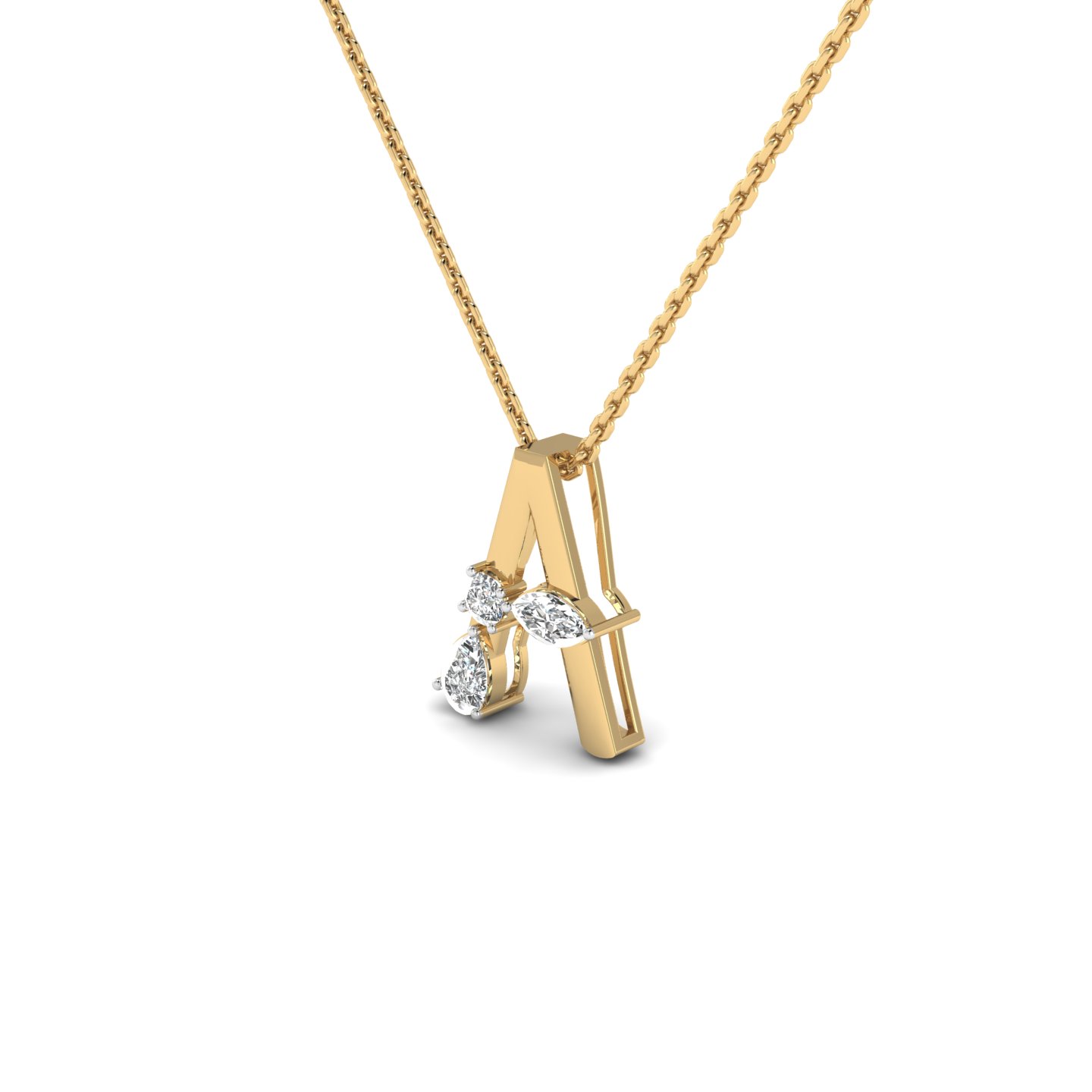 "A" Alphabet Diamond Pendant