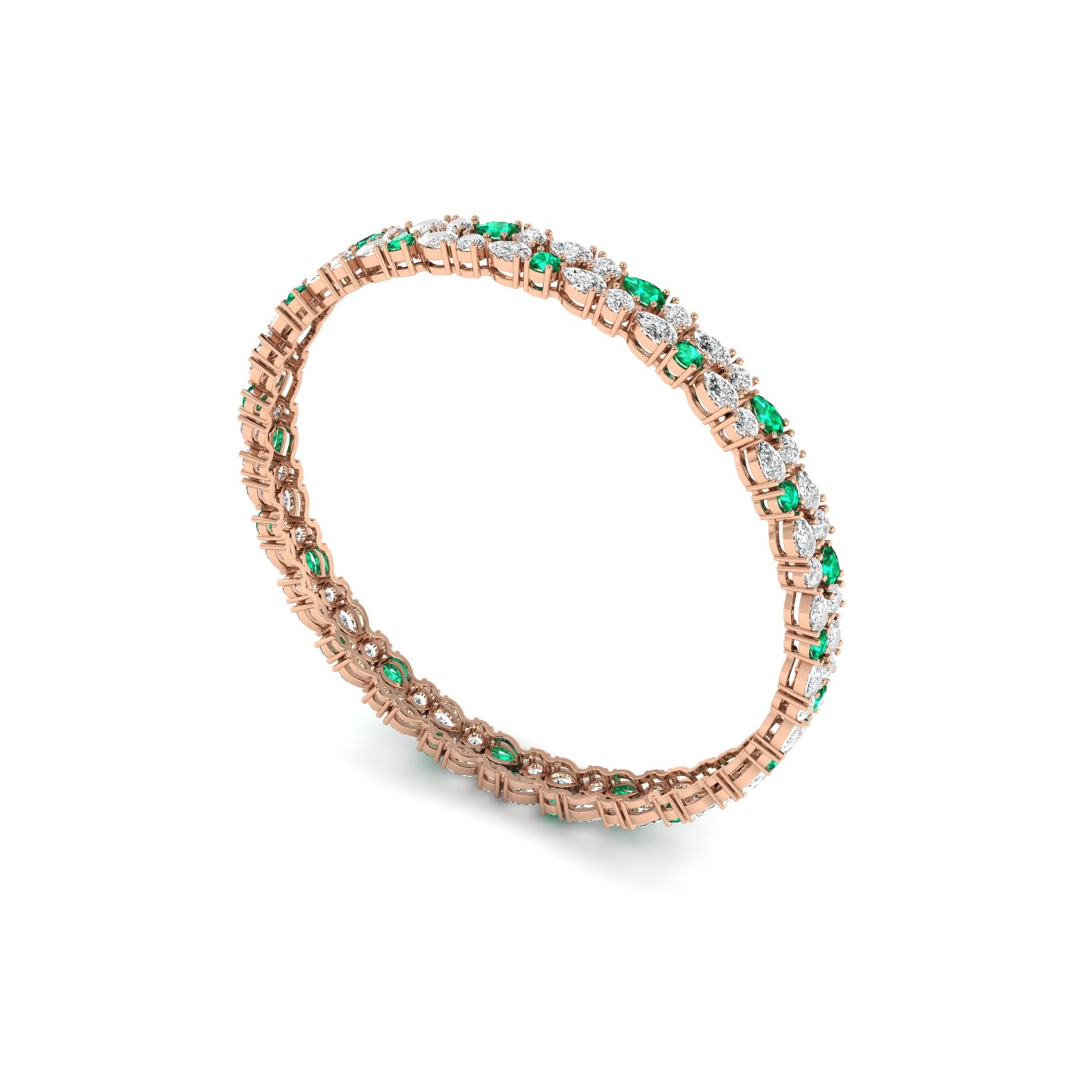 Exquisite Emerald and Diamond Bangle
