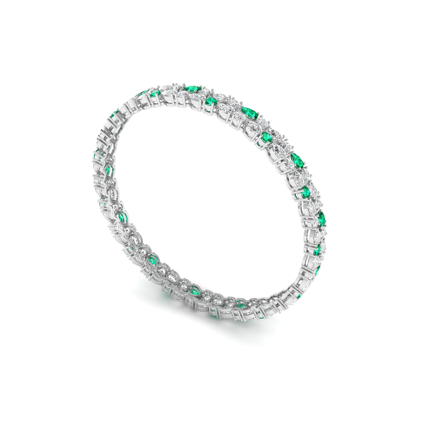 Exquisite Emerald and Diamond Bracelet