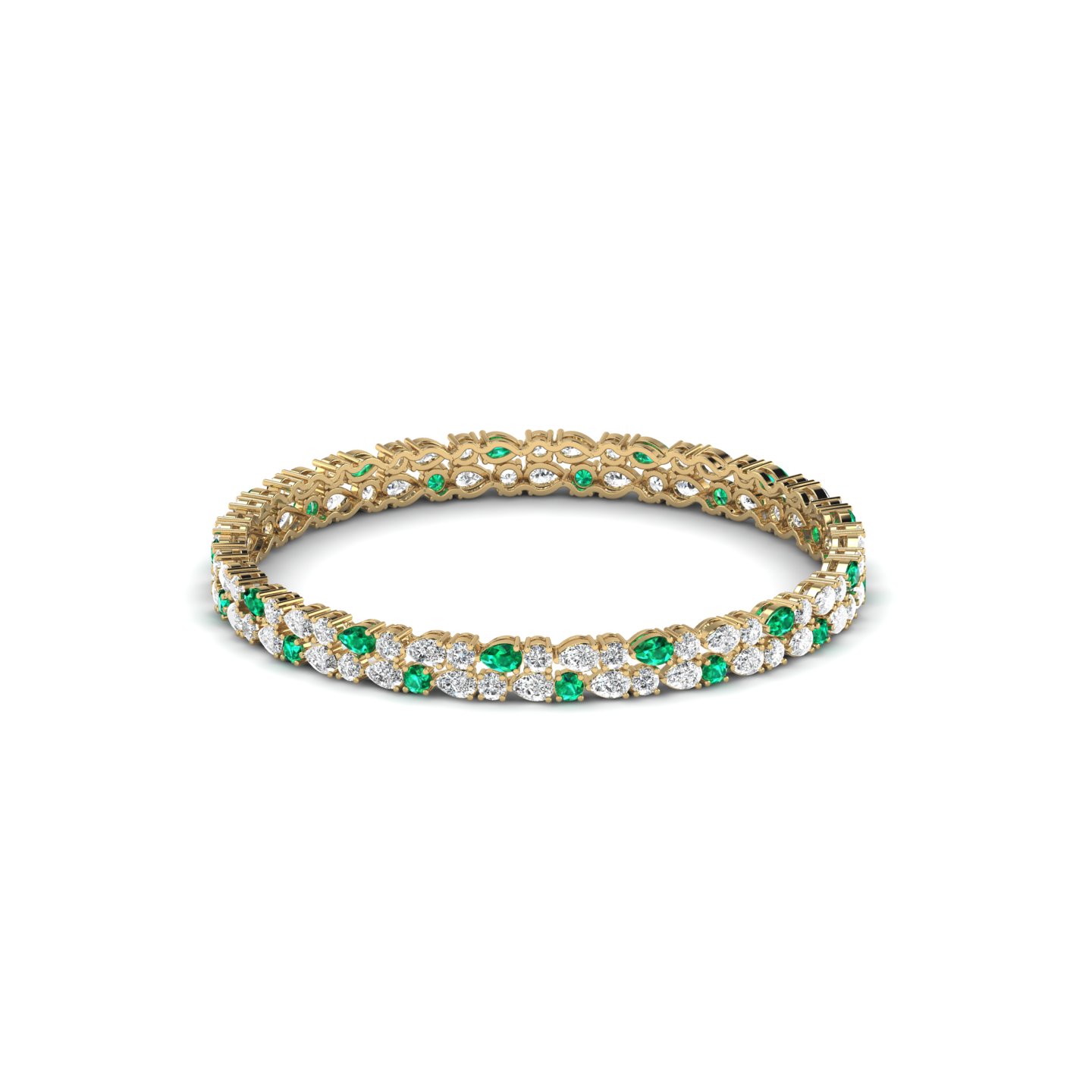 Exquisite Emerald and Diamond Bangle