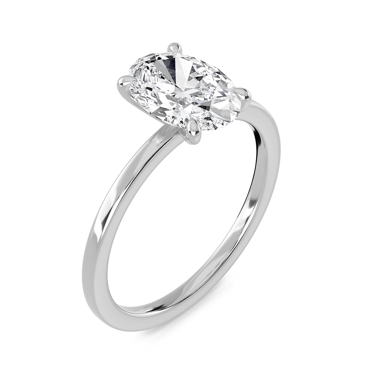 Oval Classic Solitaire knife edge Ring