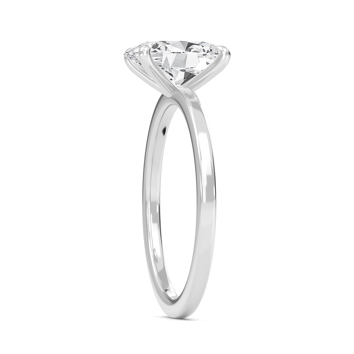 Oval Classic Solitaire knife edge Ring