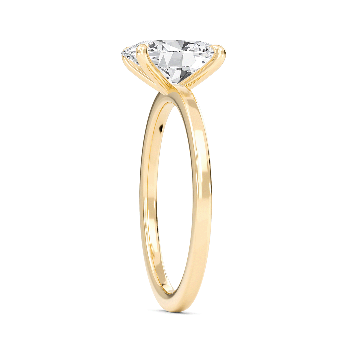 Oval Classic Solitaire knife edge Ring