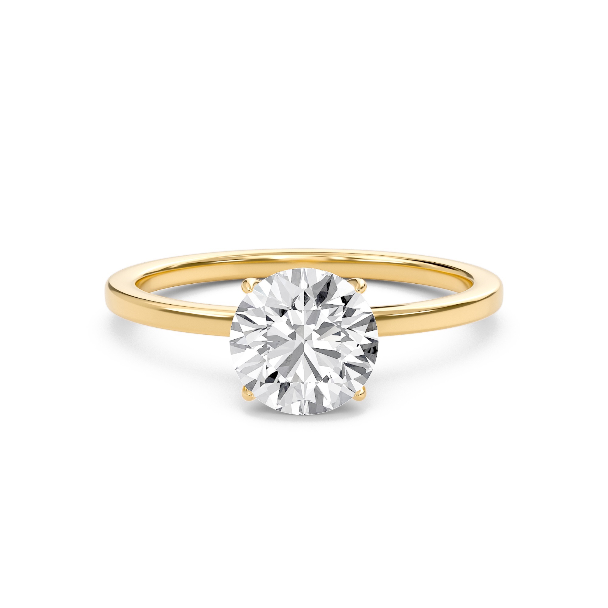 Round Classic Solitaire knife edge Ring