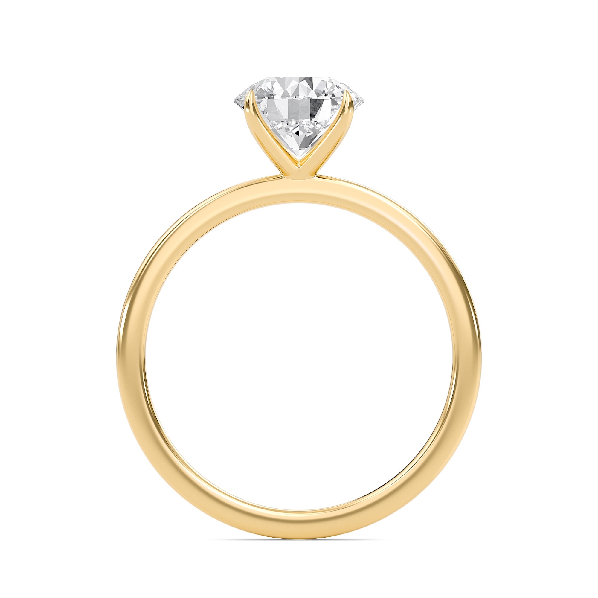 Round Classic Solitaire knife edge Ring