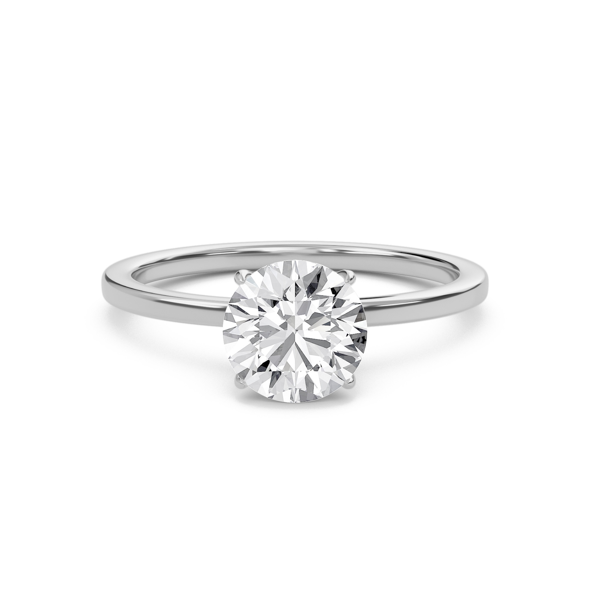 Round Classic Solitaire knife edge Ring