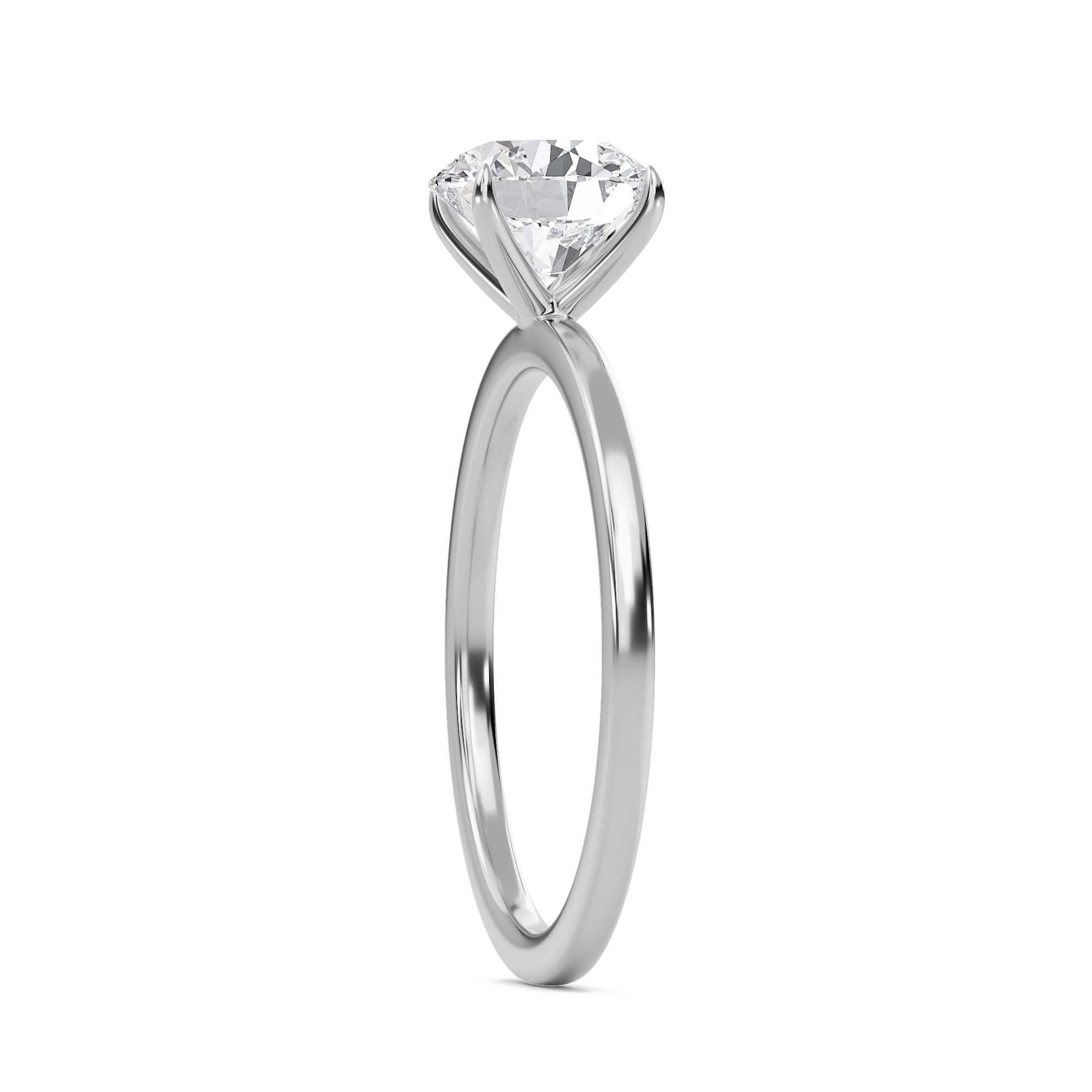 Round Classic Solitaire knife edge Ring