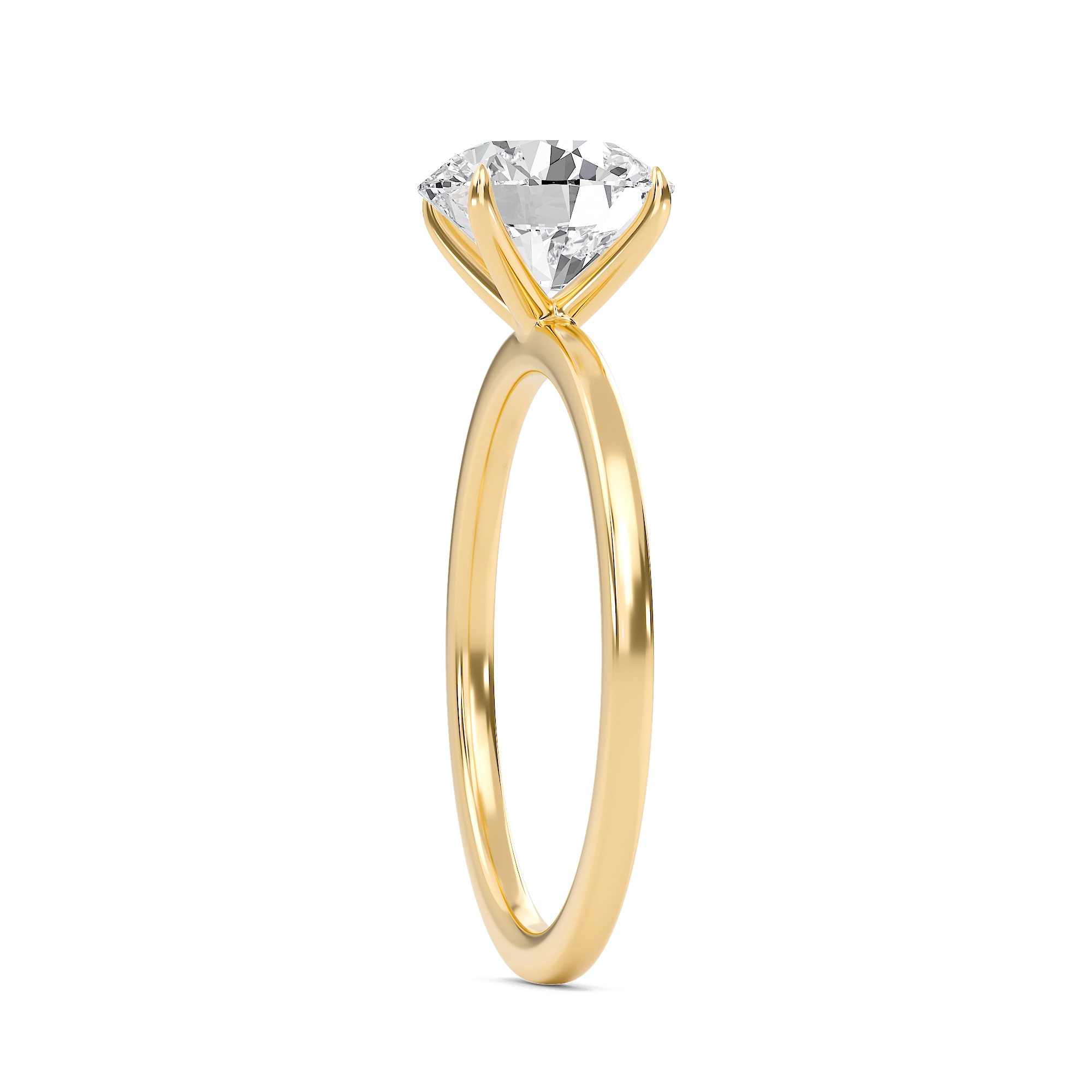 Round Classic Solitaire knife edge Ring