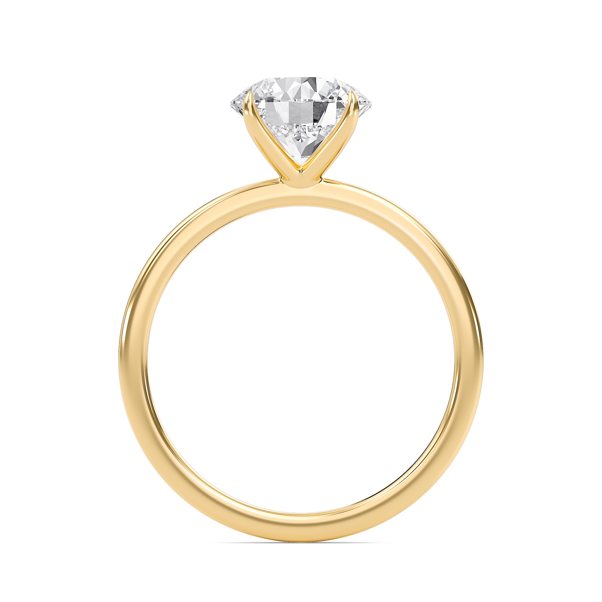 Round Classic Solitaire knife edge Ring