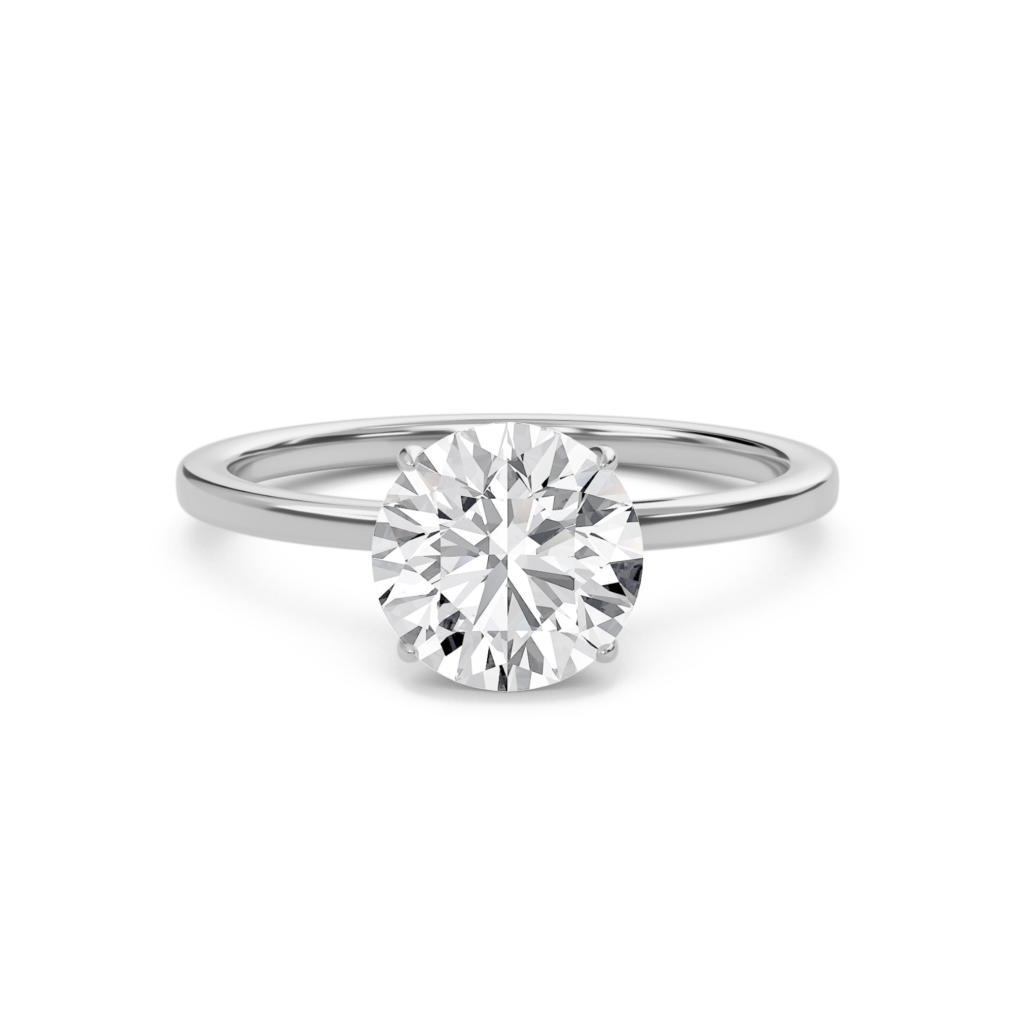 Round Classic Solitaire knife edge Ring
