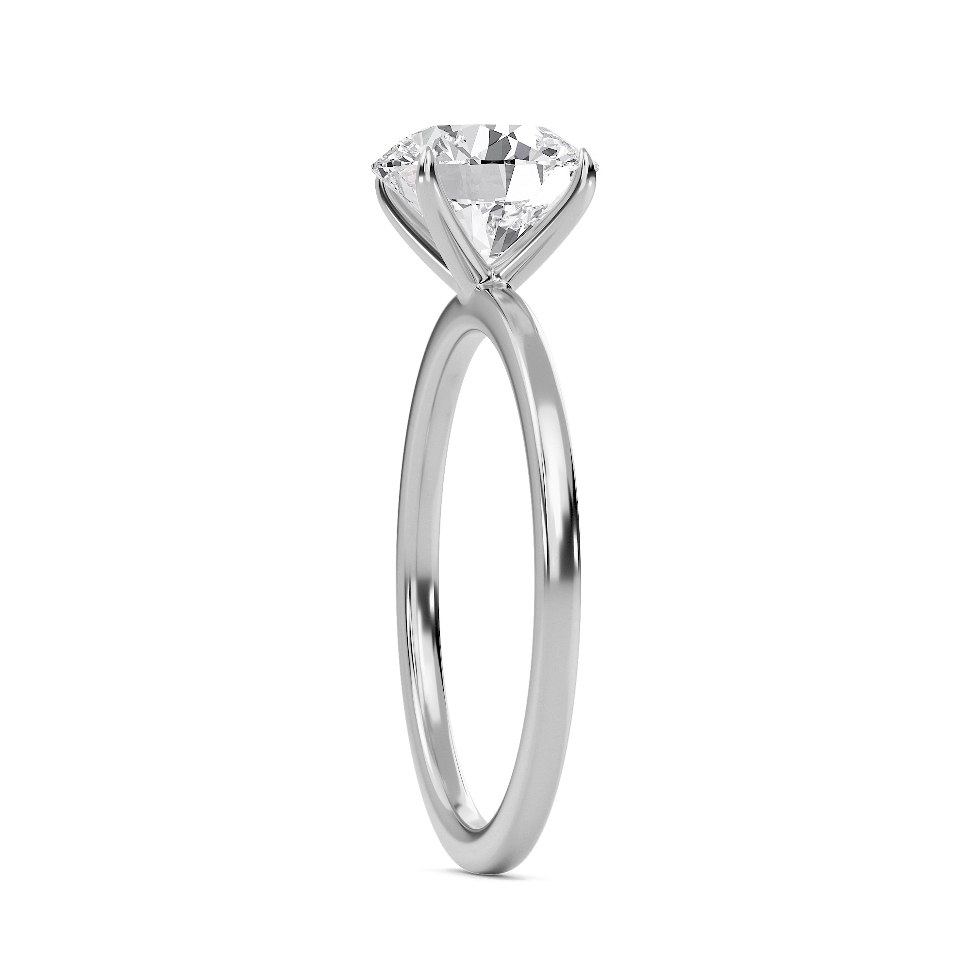 Round Classic Solitaire knife edge Ring