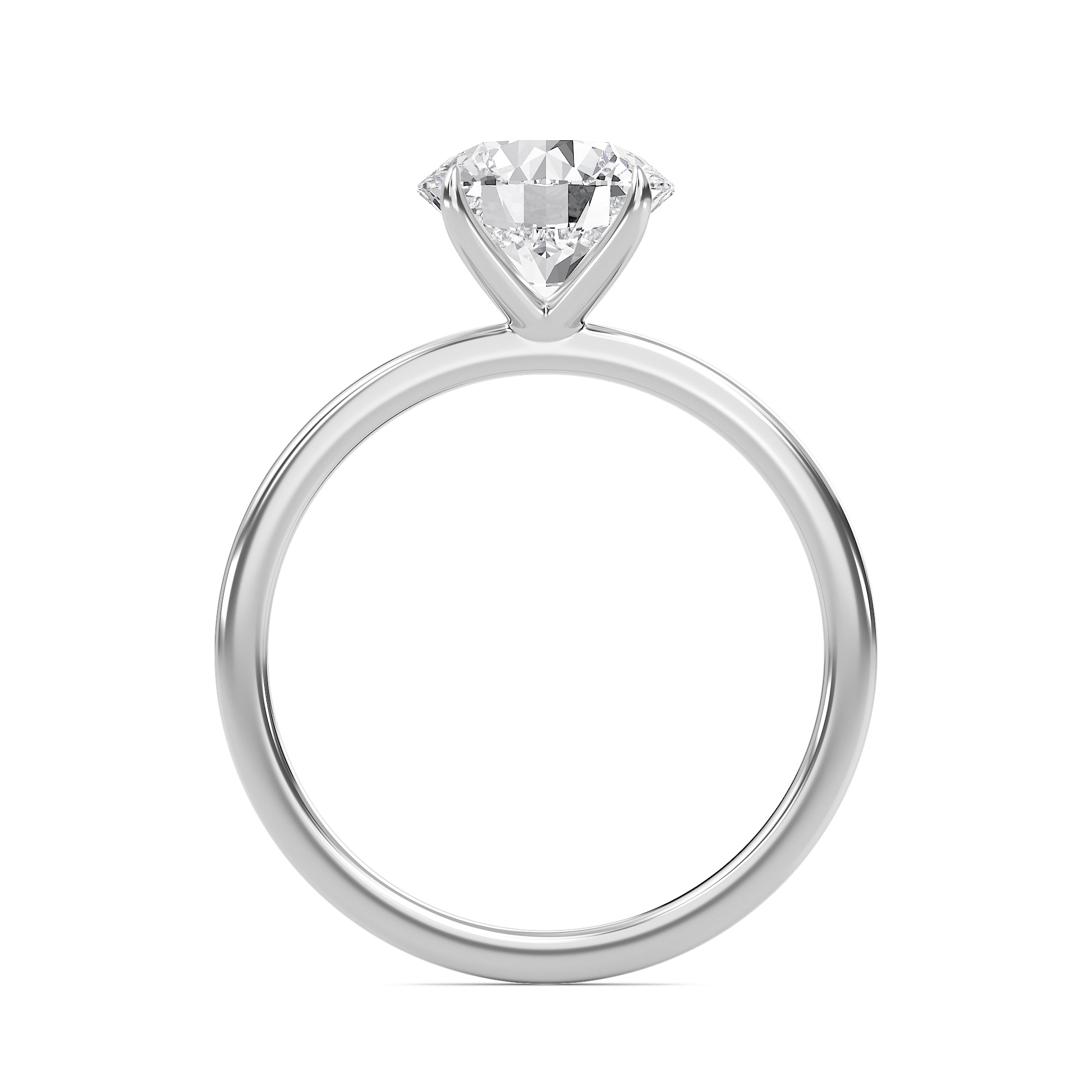 Round Classic Solitaire knife edge Ring